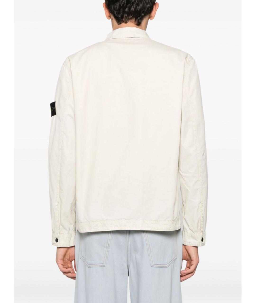 STONE ISLAND Бежевая хлопковая куртка, фото 3
