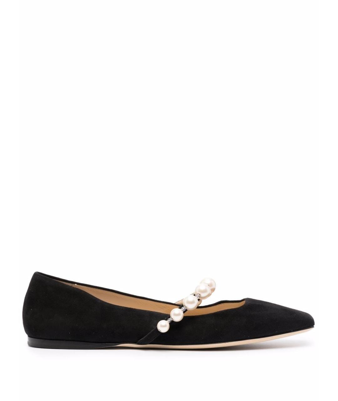 JIMMY CHOO Черные кожаные балетки, фото 1