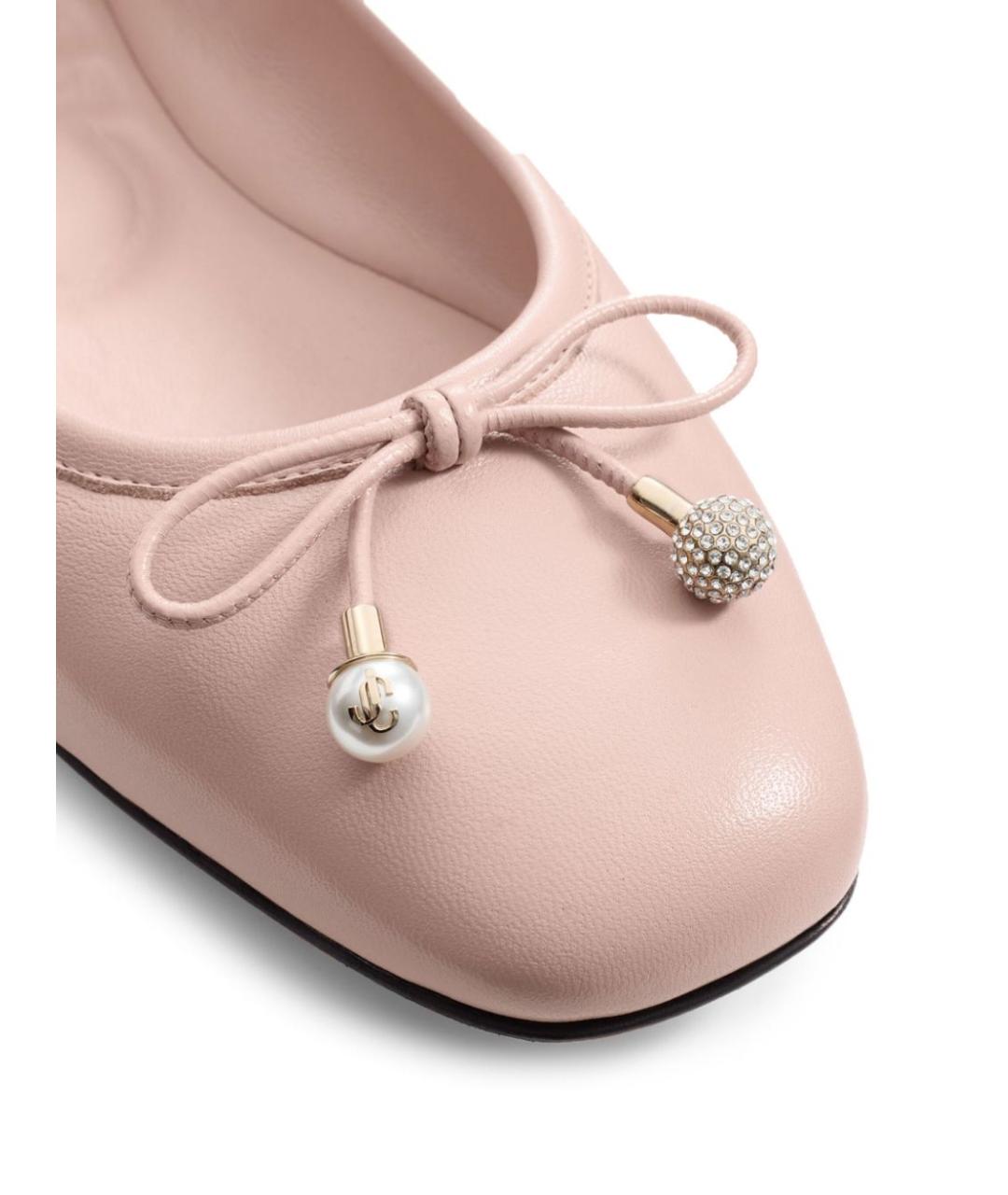 JIMMY CHOO Розовые кожаные балетки, фото 2