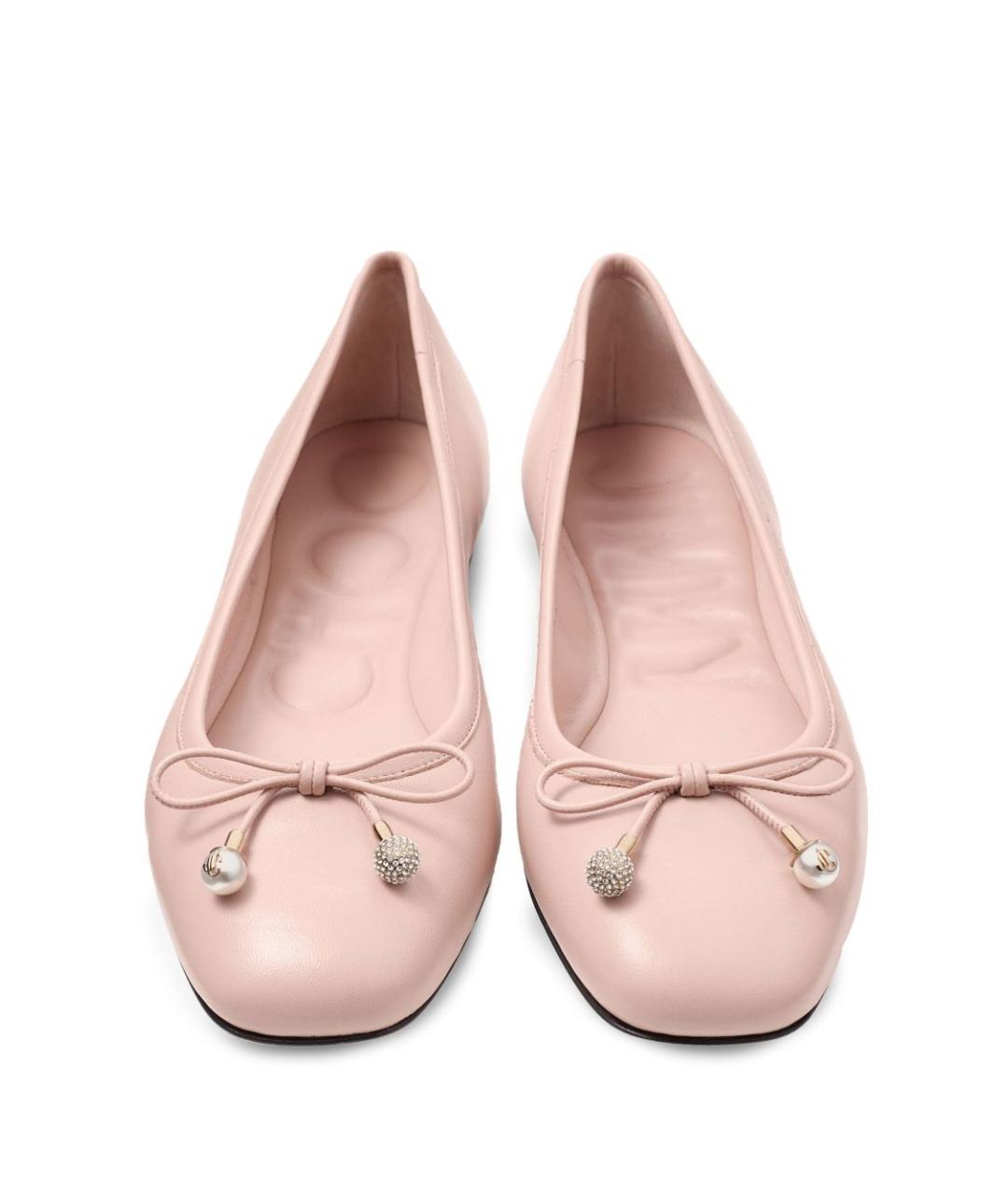 JIMMY CHOO Розовые кожаные балетки, фото 3