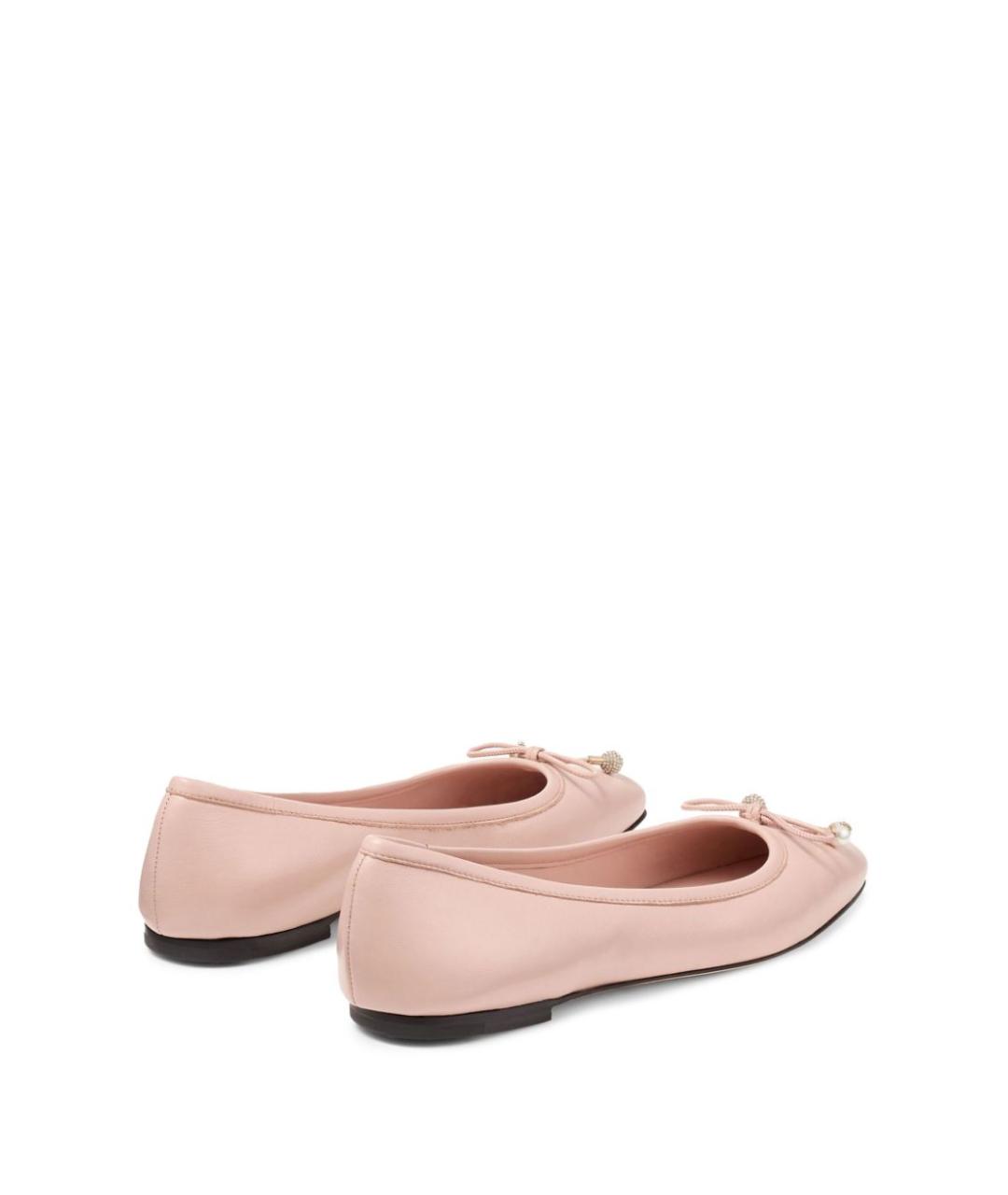 JIMMY CHOO Розовые кожаные балетки, фото 5