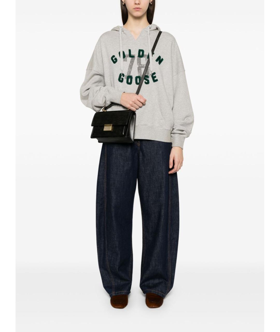 GOLDEN GOOSE DELUXE BRAND Черная кожаная сумка с короткими ручками, фото 5
