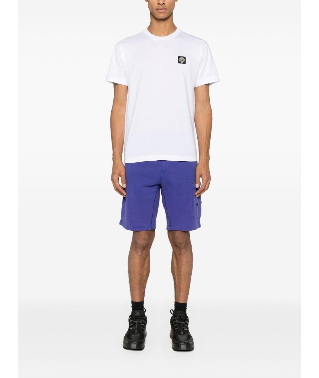 STONE ISLAND Белая хлопковая футболка, фото 5