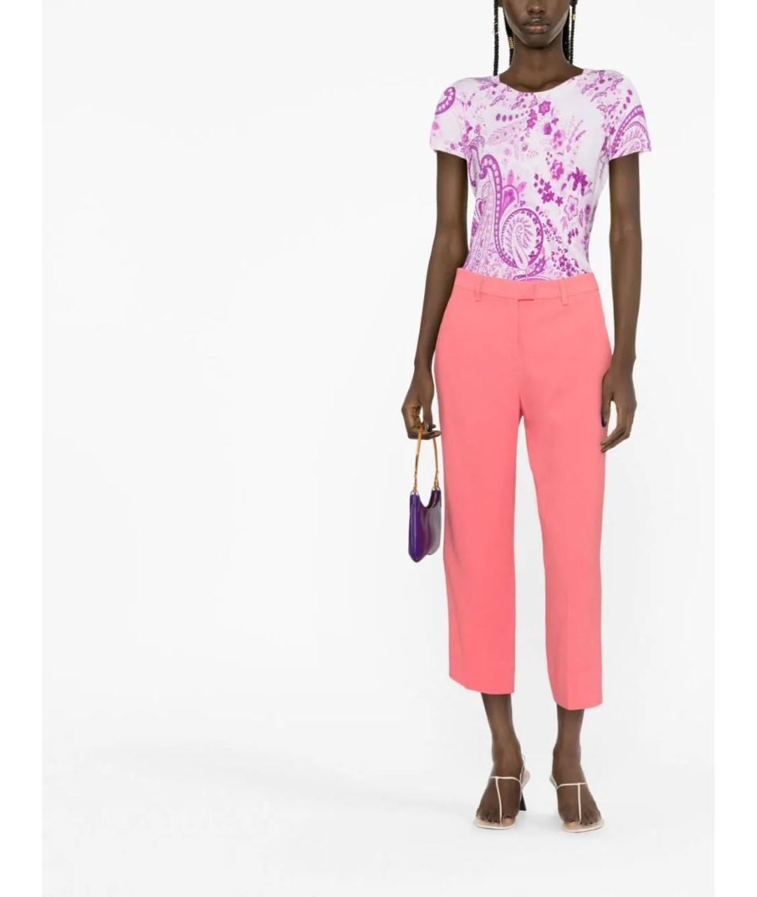 ETRO Розовые прямые брюки, фото 4