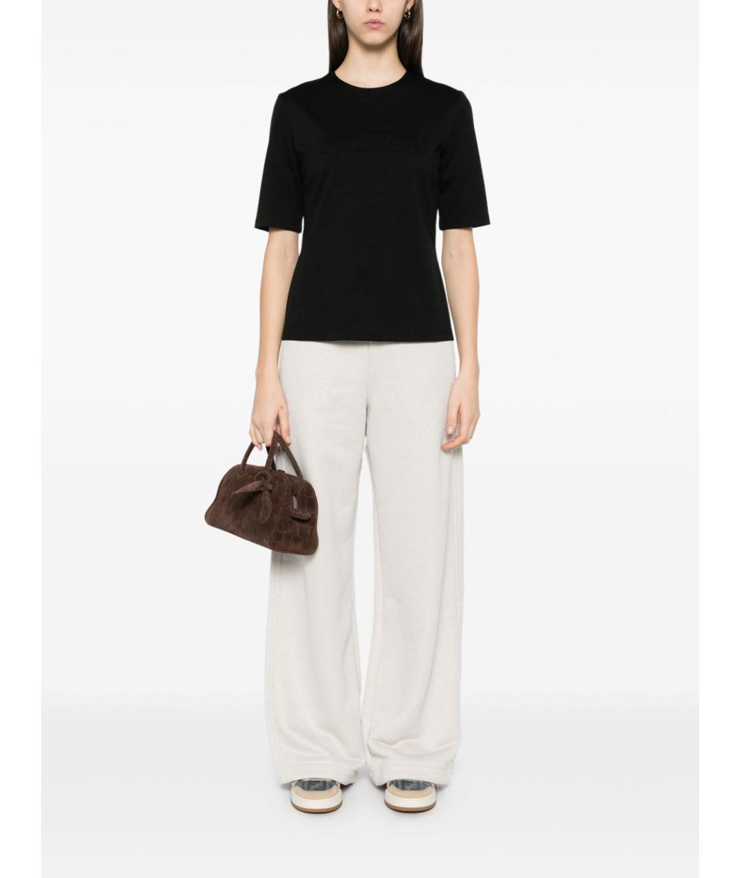MAX MARA Черная шерстяная футболка, фото 3