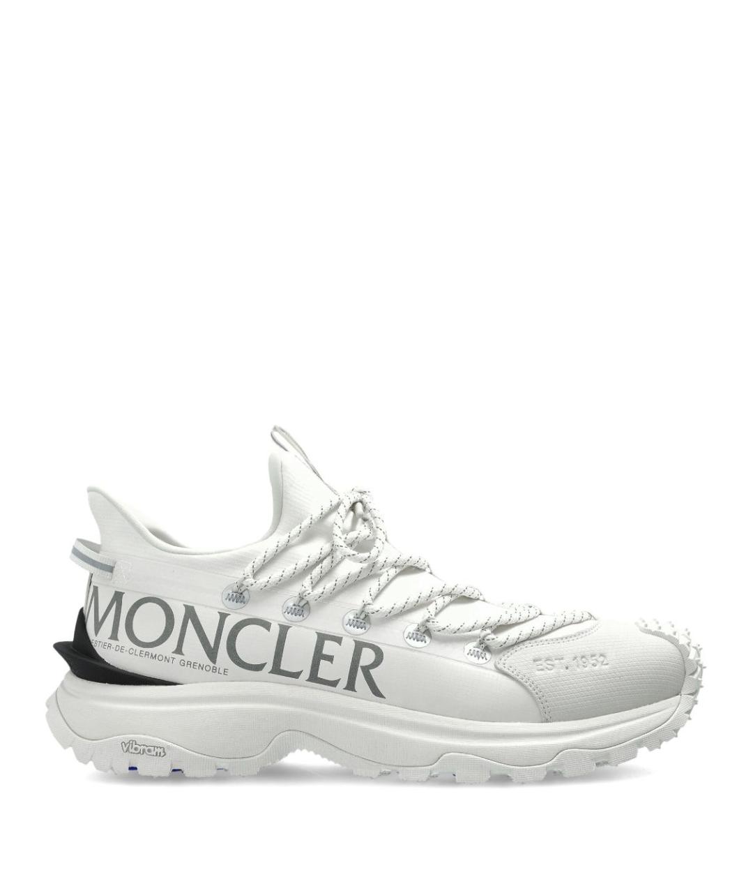 MONCLER Белые синтетические низкие кроссовки / кеды, фото 1