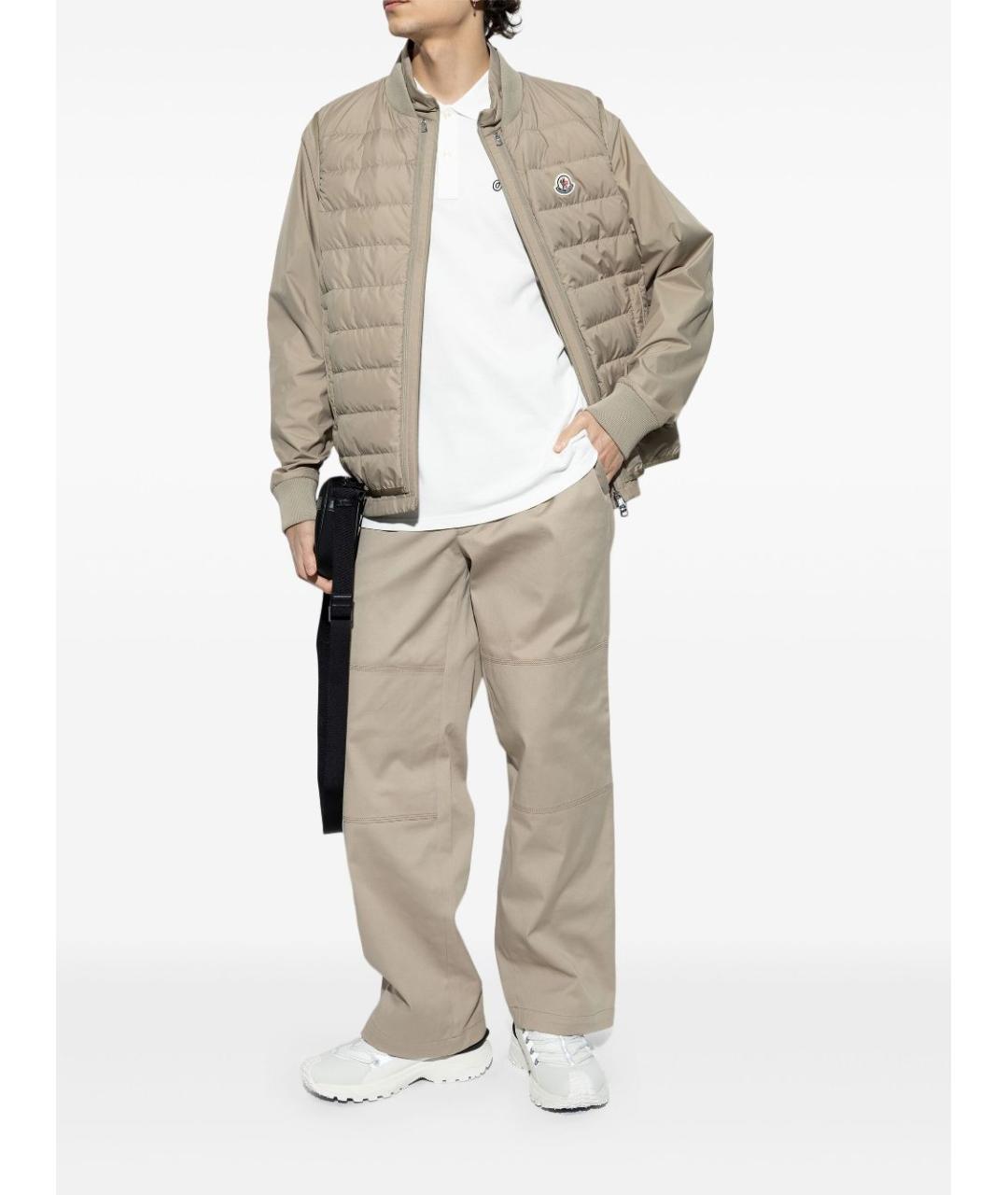MONCLER Белые синтетические низкие кроссовки / кеды, фото 2