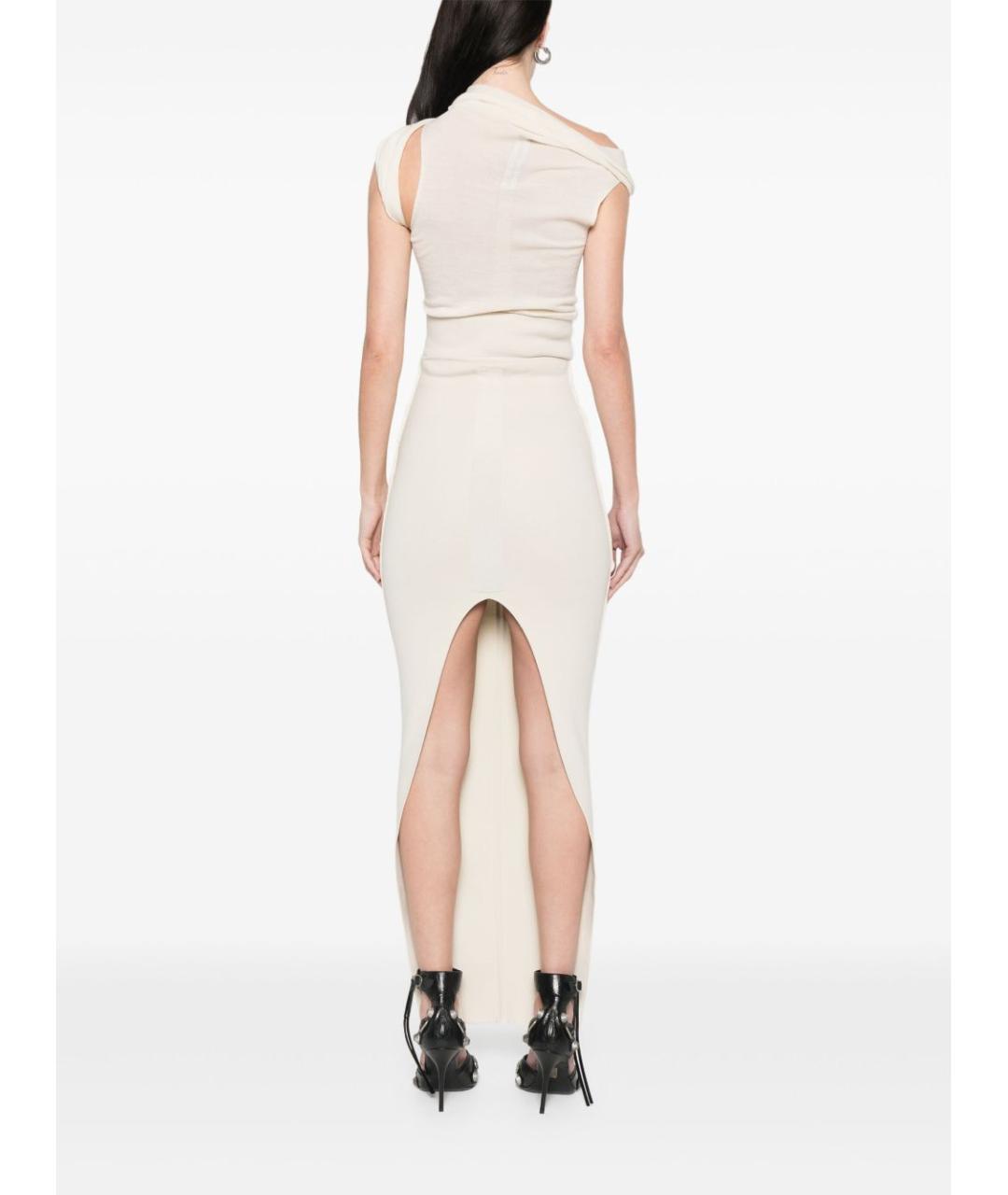 RICK OWENS Белая вискозная юбка макси, фото 4