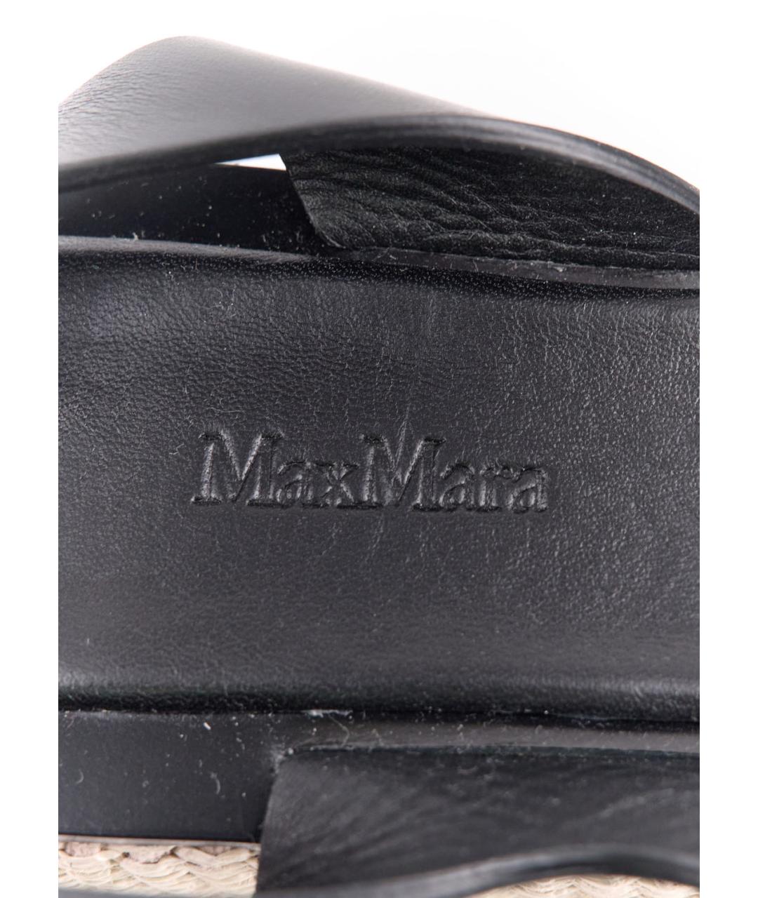 MAX MARA Черные кожаные босоножки, фото 5