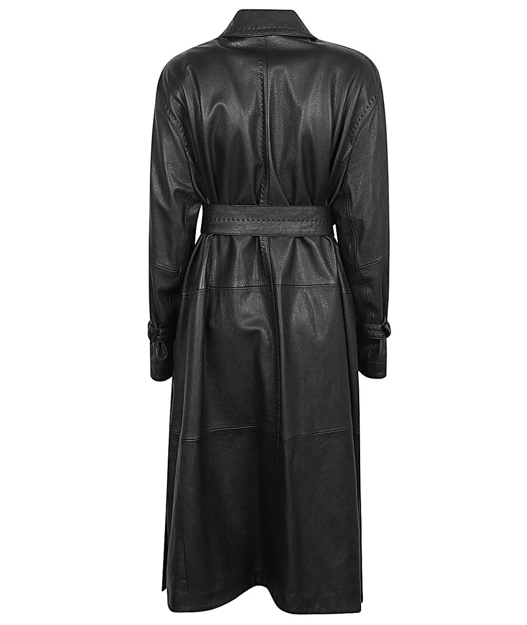 MAX MARA Черное кожаное пальто, фото 2