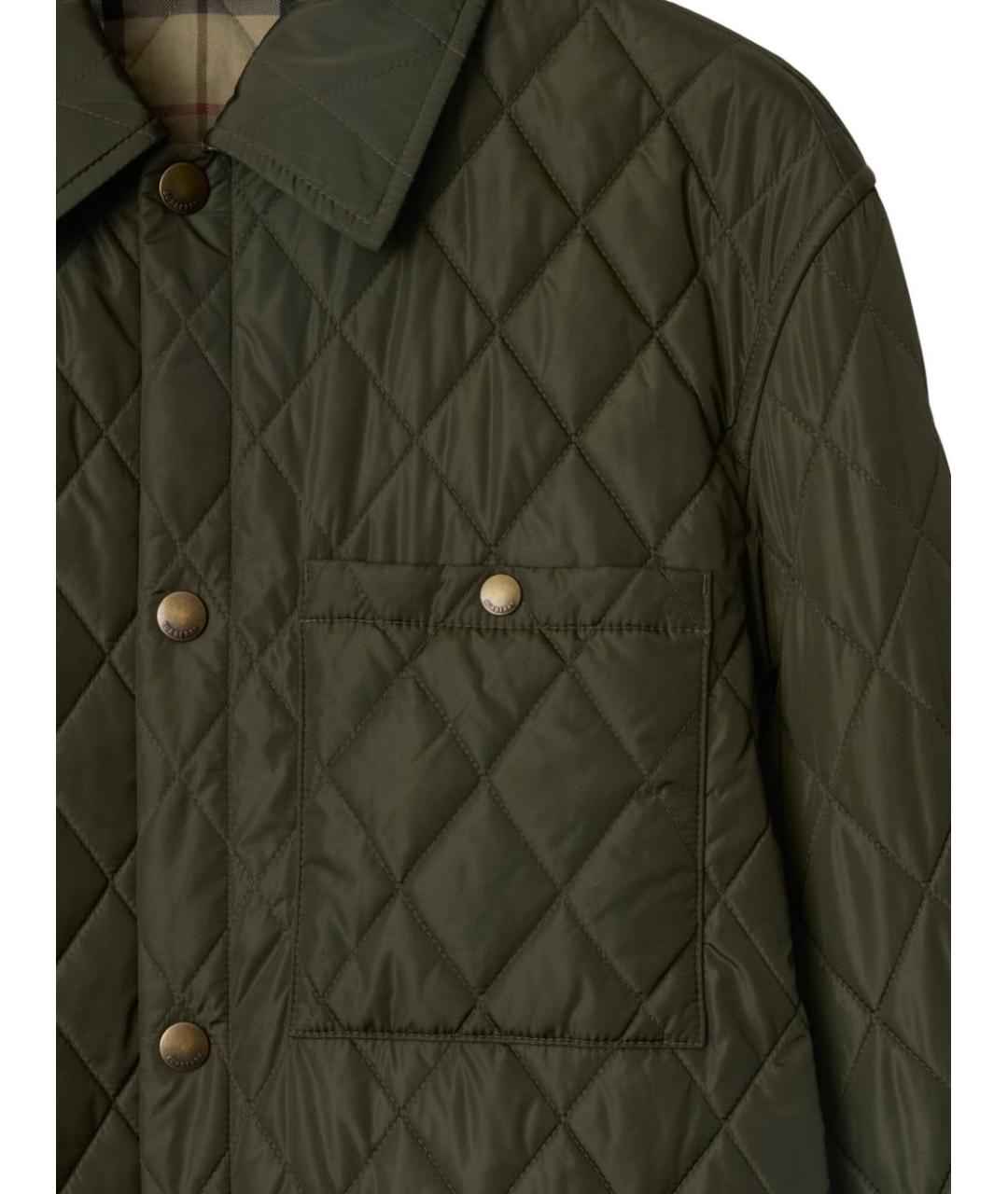 BURBERRY Зеленая полиэстеровая куртка, фото 5