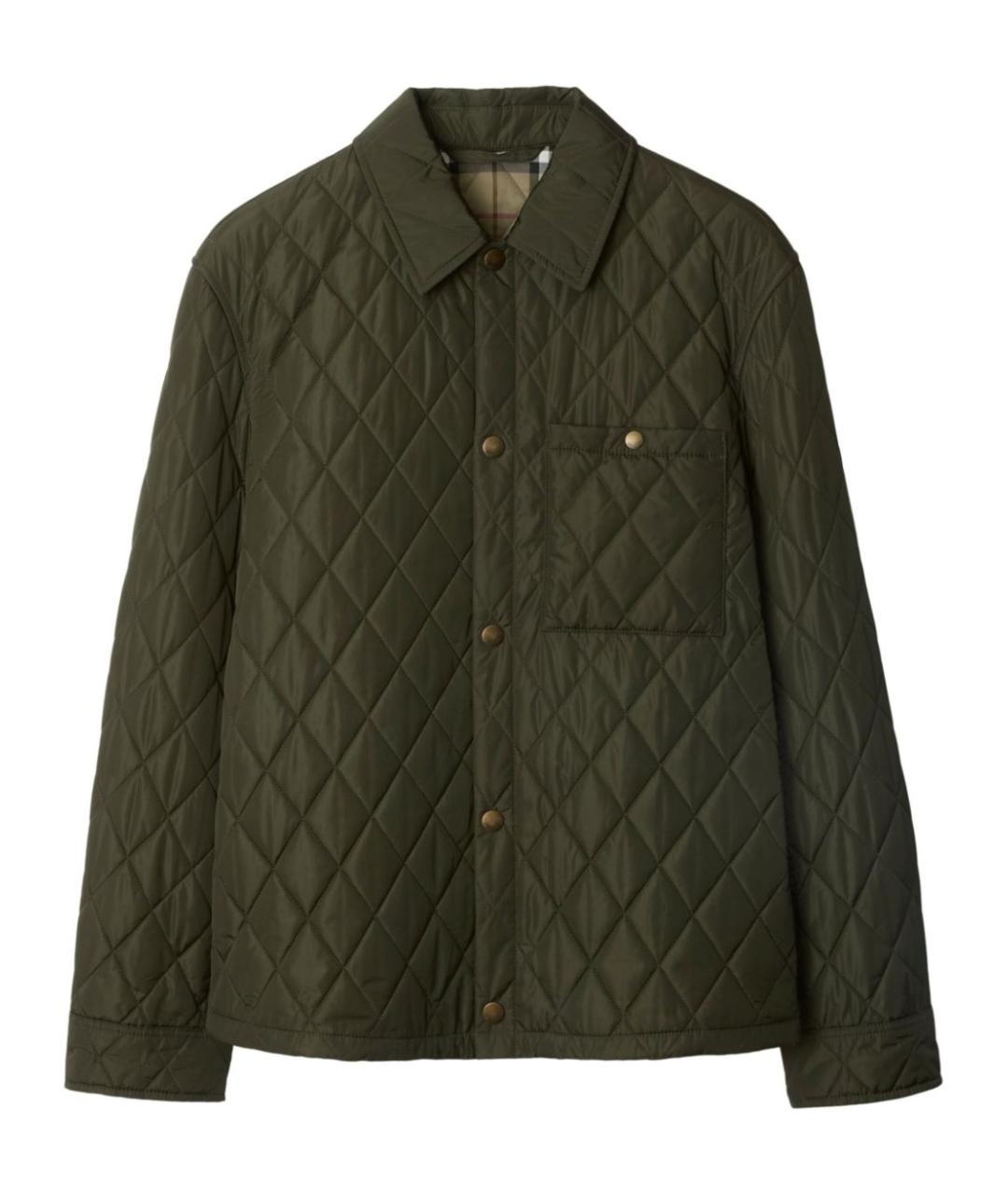 BURBERRY Зеленая полиэстеровая куртка, фото 1