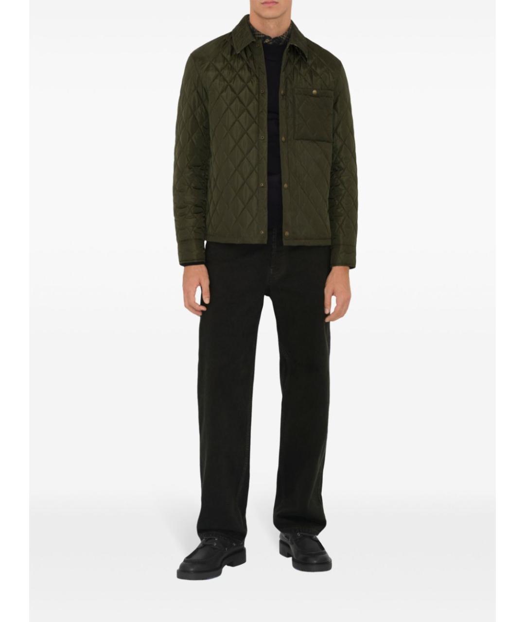 BURBERRY Зеленая полиэстеровая куртка, фото 2