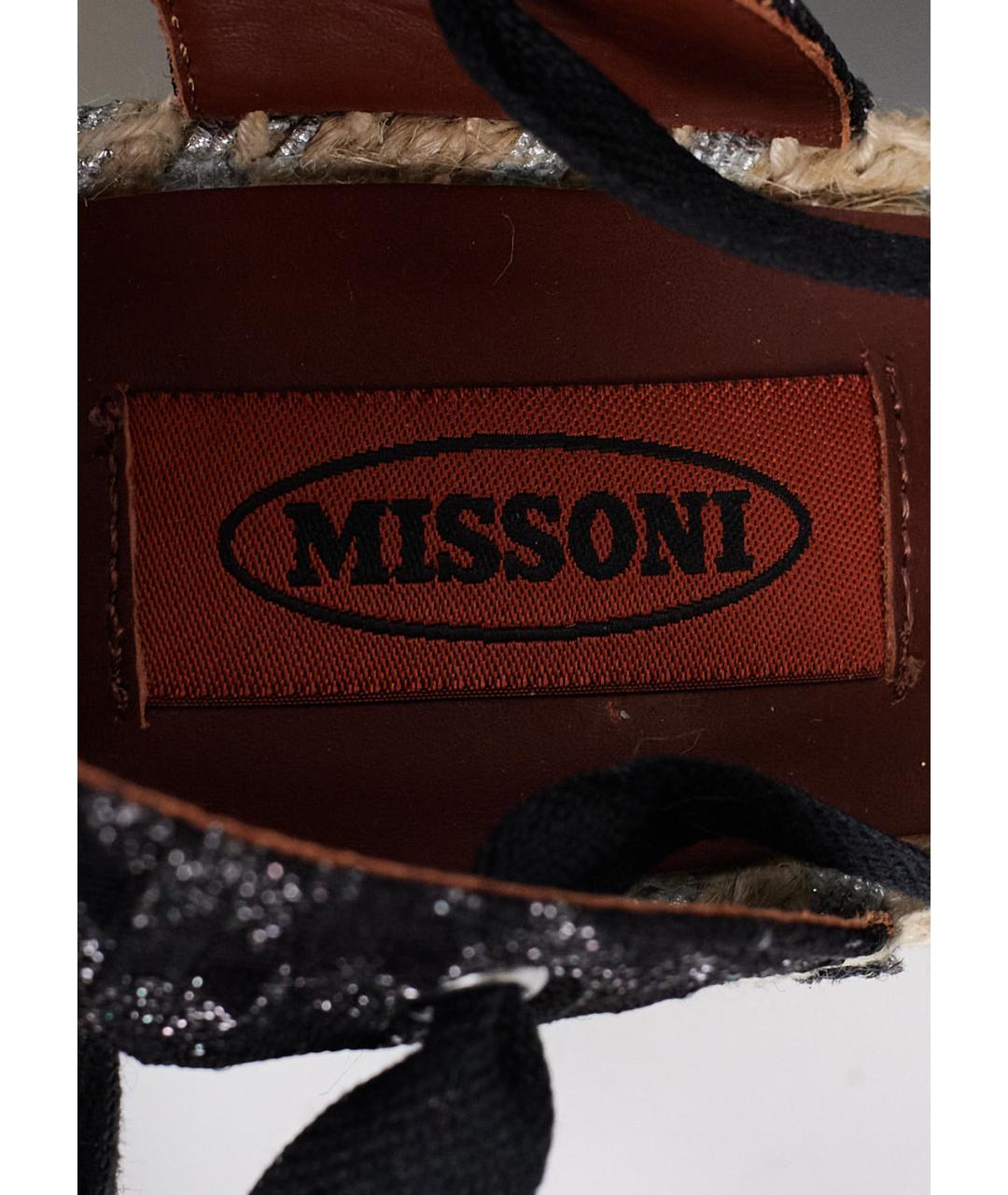 MISSONI Черные текстильные босоножки, фото 5