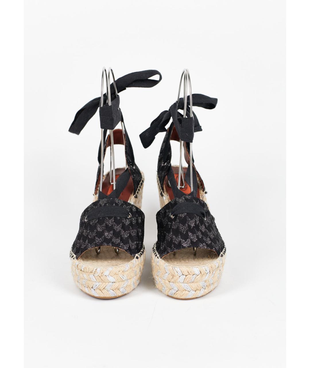 MISSONI Черные текстильные босоножки, фото 2