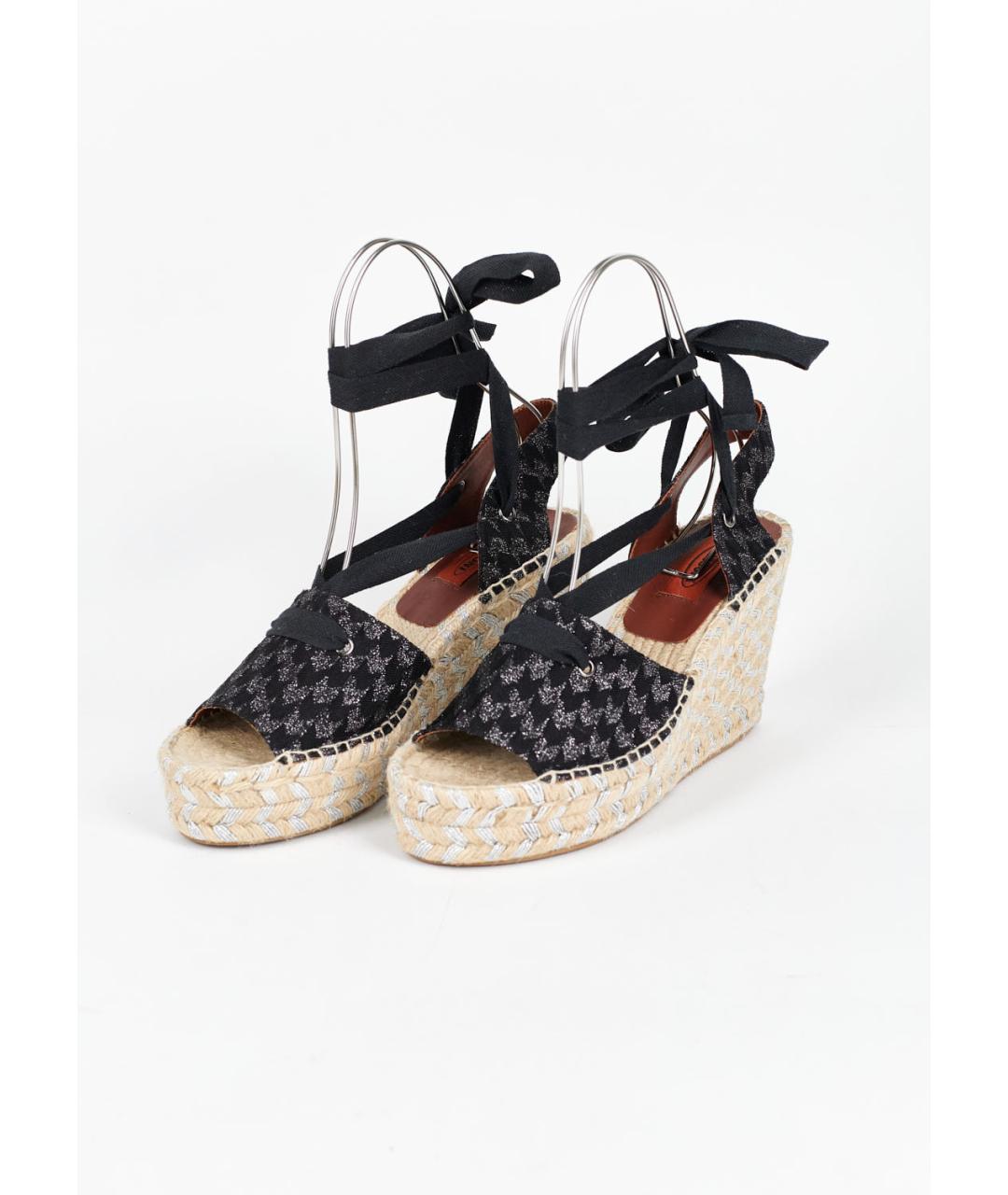 MISSONI Черные текстильные босоножки, фото 3
