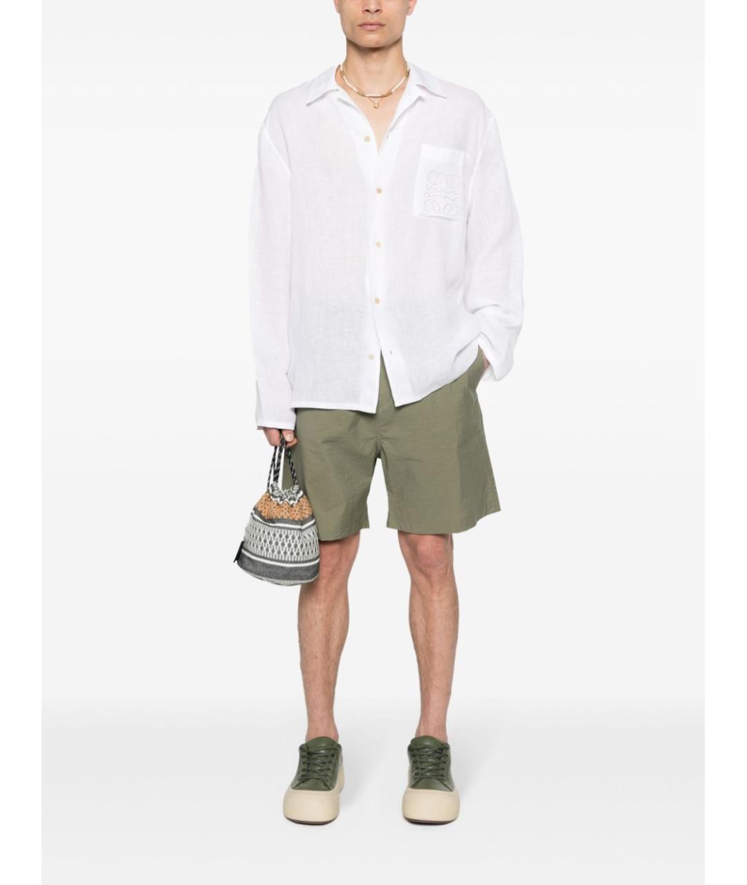 LOEWE Зеленые хлопковые повседневные брюки, фото 5
