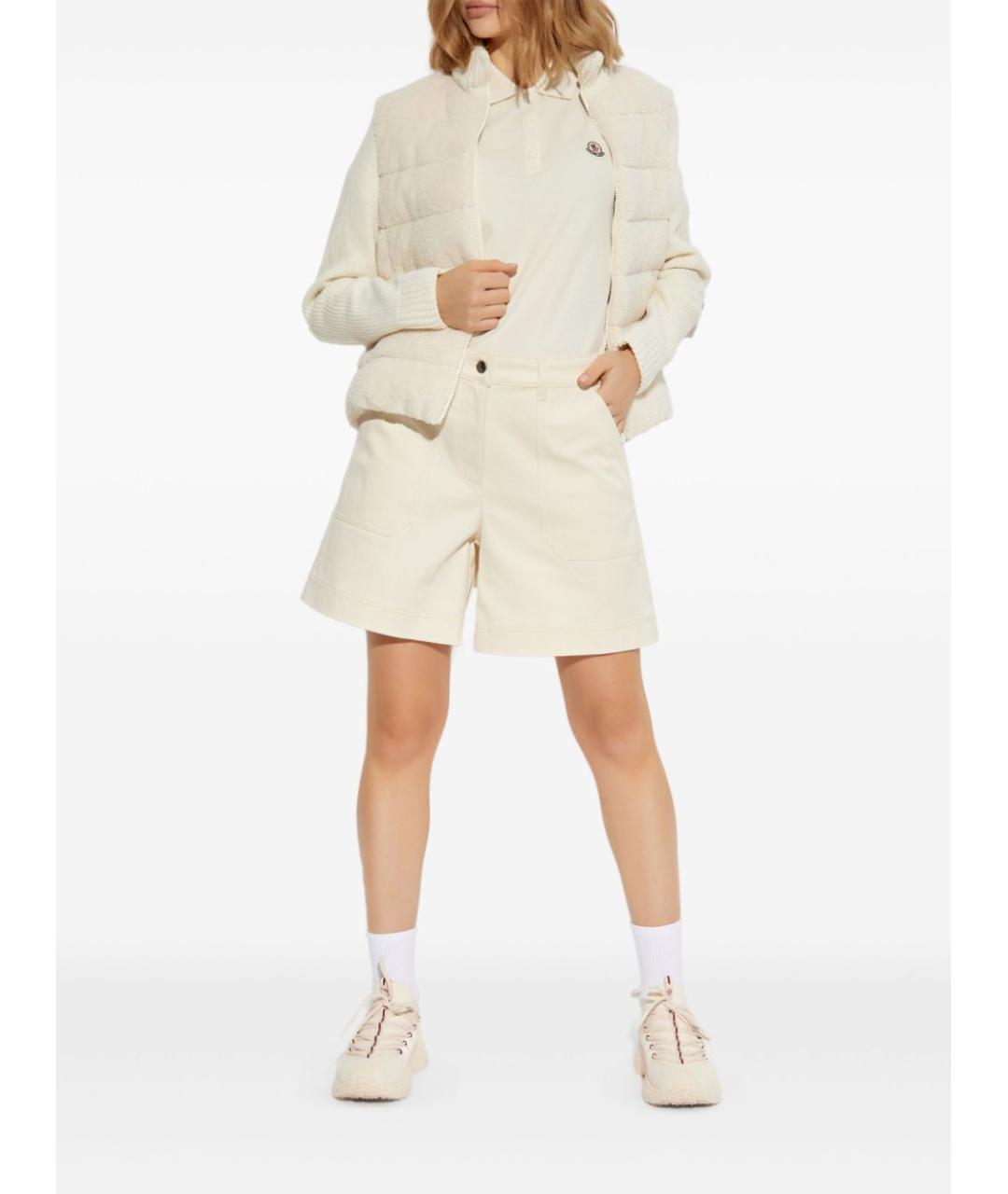 MONCLER Бежевая хлопковая футболка, фото 3