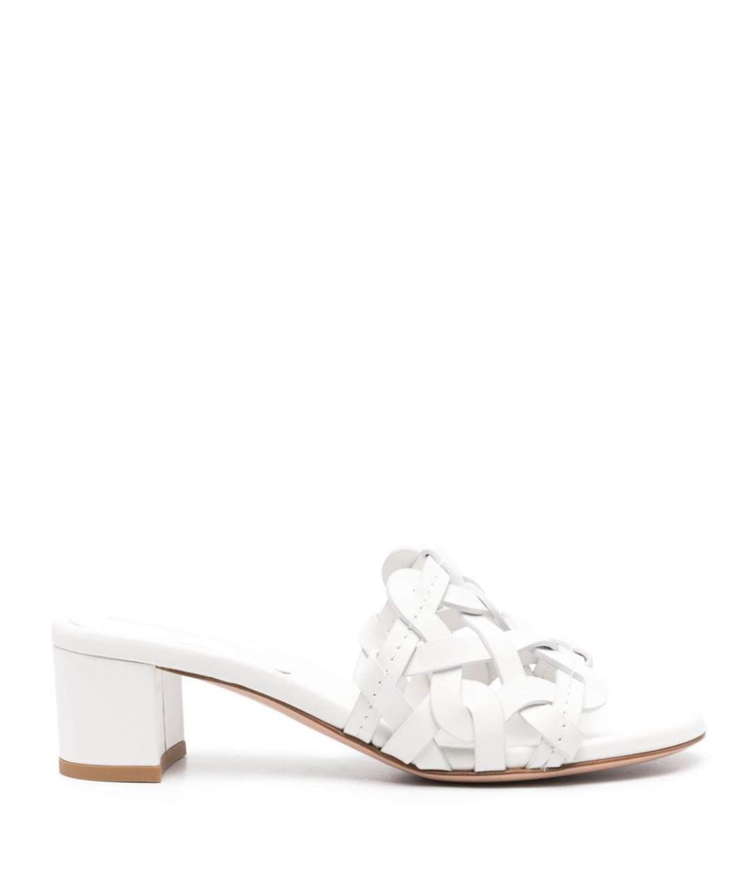 GIANVITO ROSSI Белые кожаные мюли, фото 1