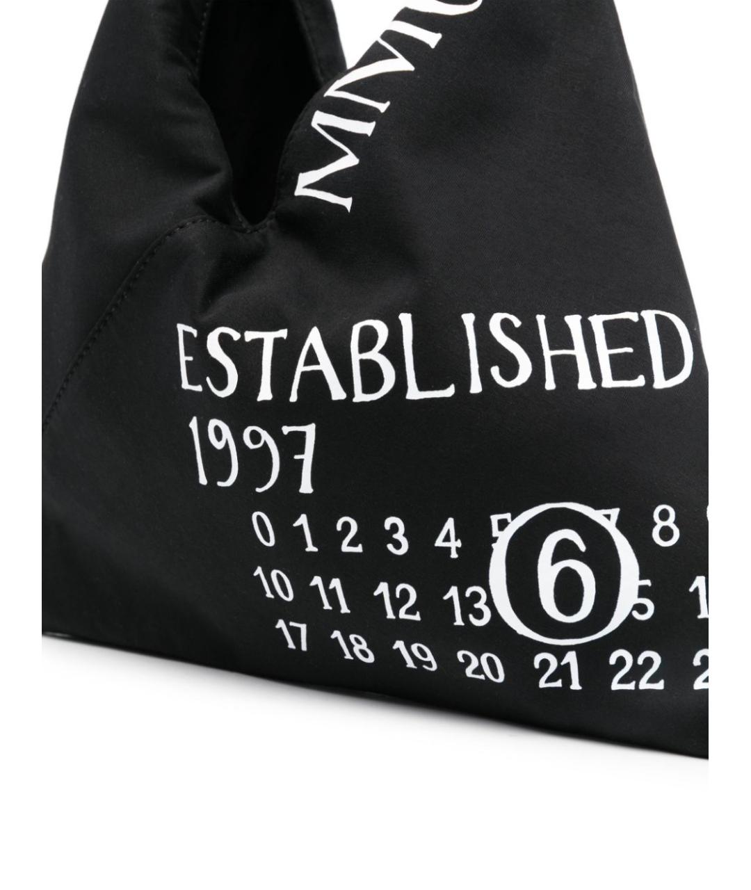 MM6 MAISON MARGIELA Черная хлопковая сумка тоут, фото 3