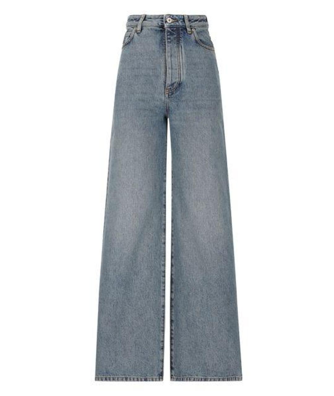 LOEWE Голубые хлопковые прямые брюки, фото 1
