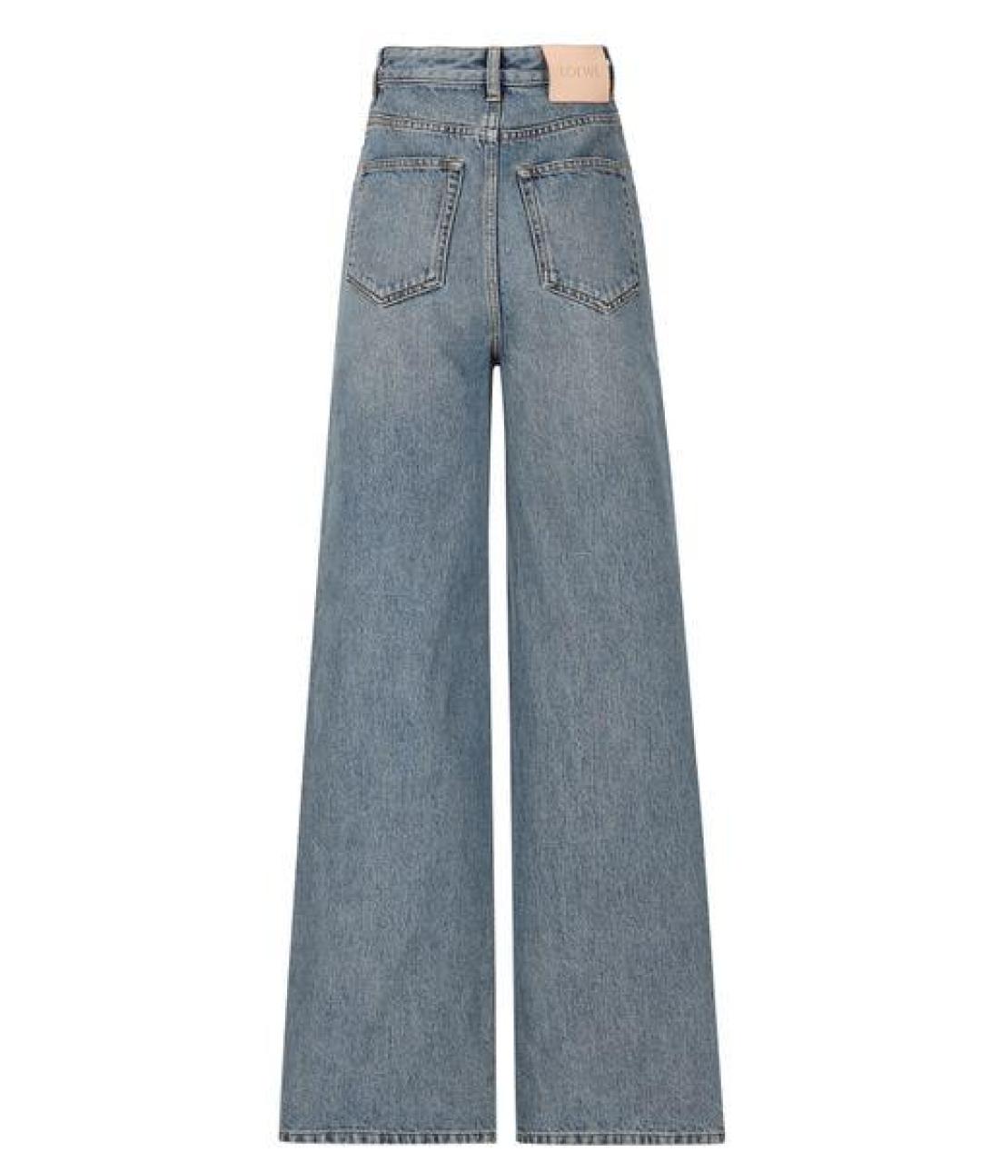 LOEWE Голубые хлопковые прямые брюки, фото 2