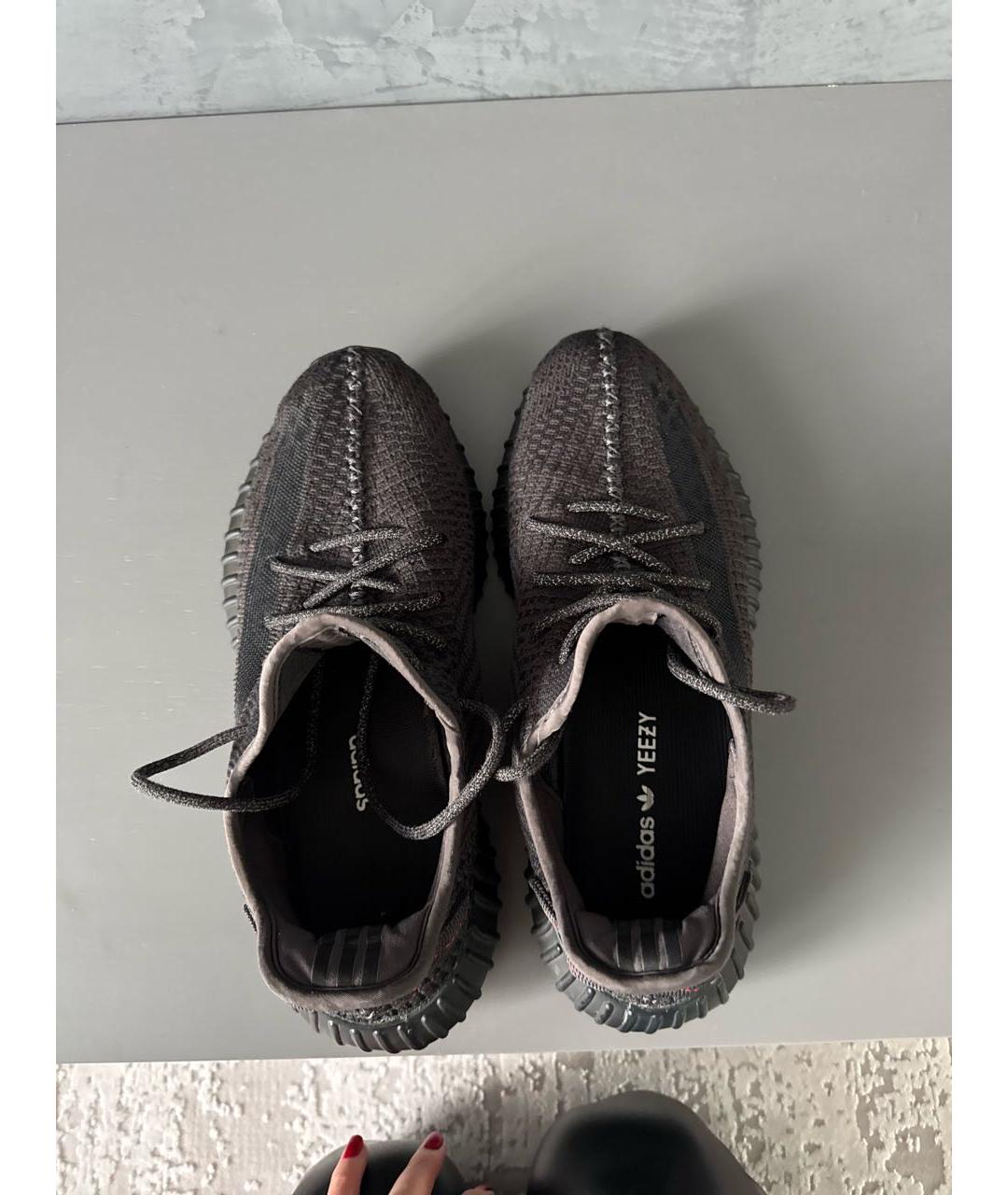 ADIDAS YEEZY Черные текстильные низкие кроссовки / кеды, фото 3