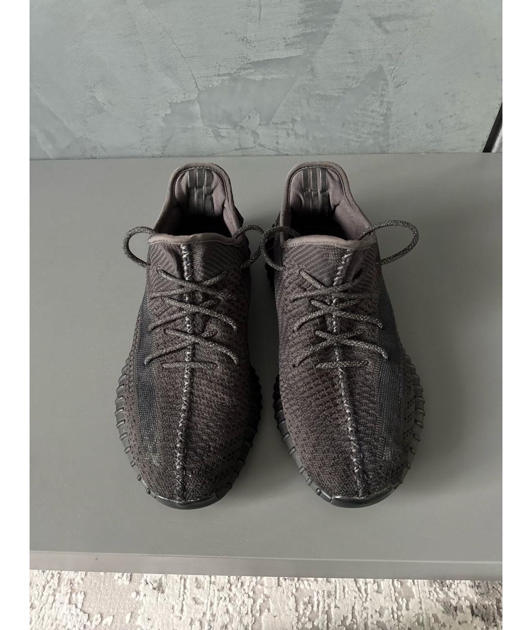 ADIDAS YEEZY Черные текстильные низкие кроссовки / кеды, фото 2