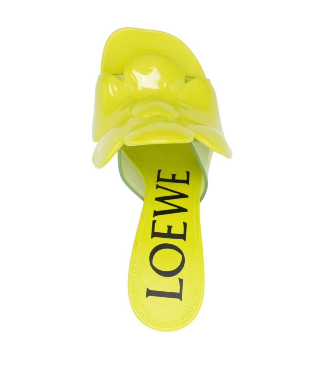 LOEWE Желтые кожаные мюли, фото 3