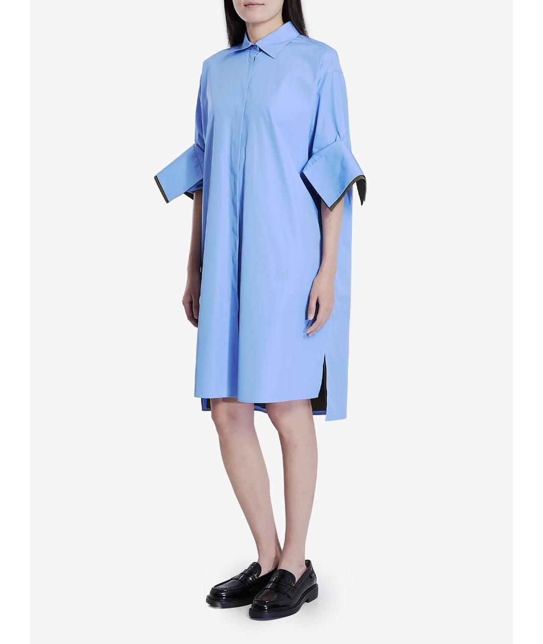 LOEWE Голубое хлопковое повседневное платье, фото 3