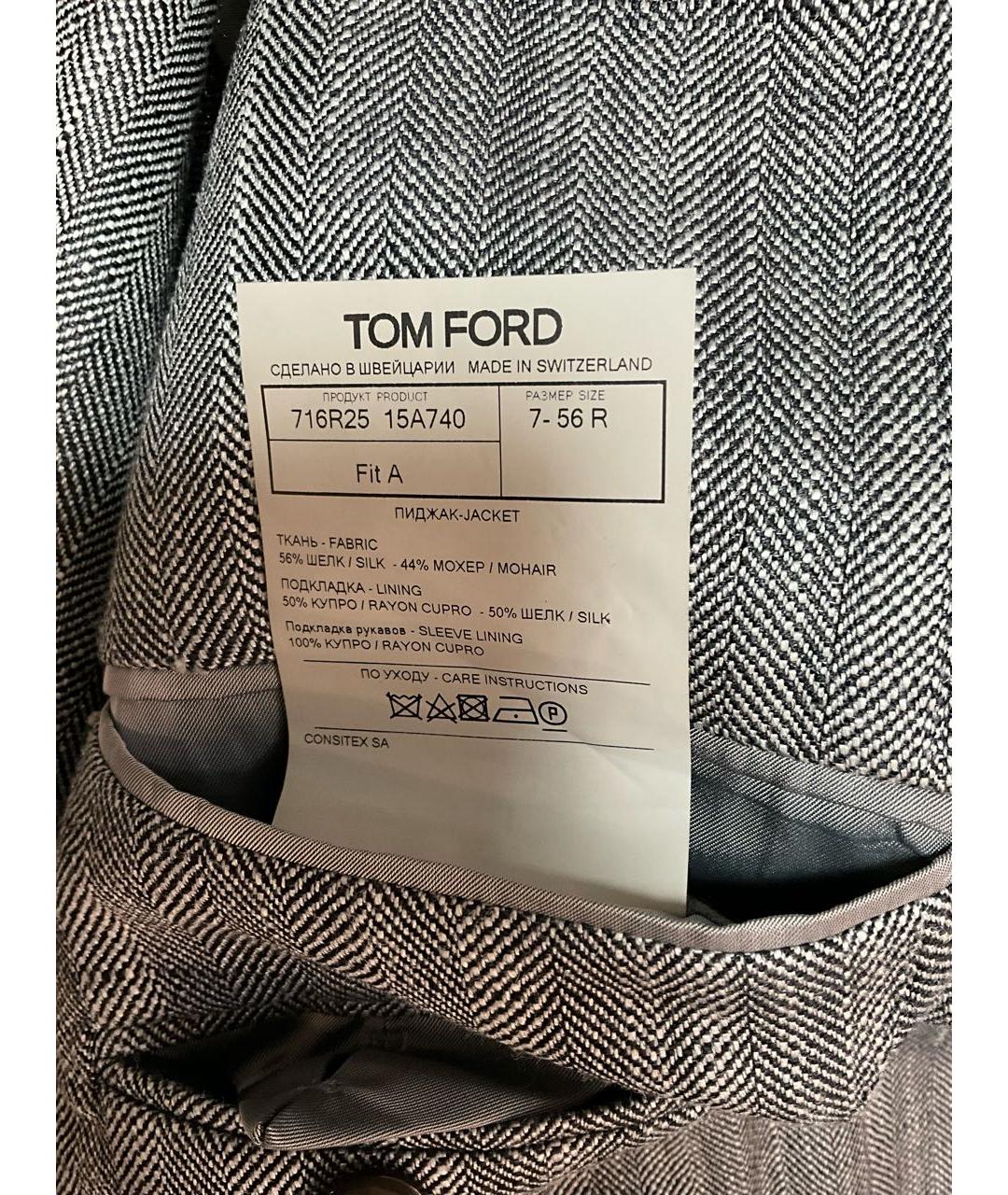 TOM FORD Серый шелковый пиджак, фото 5