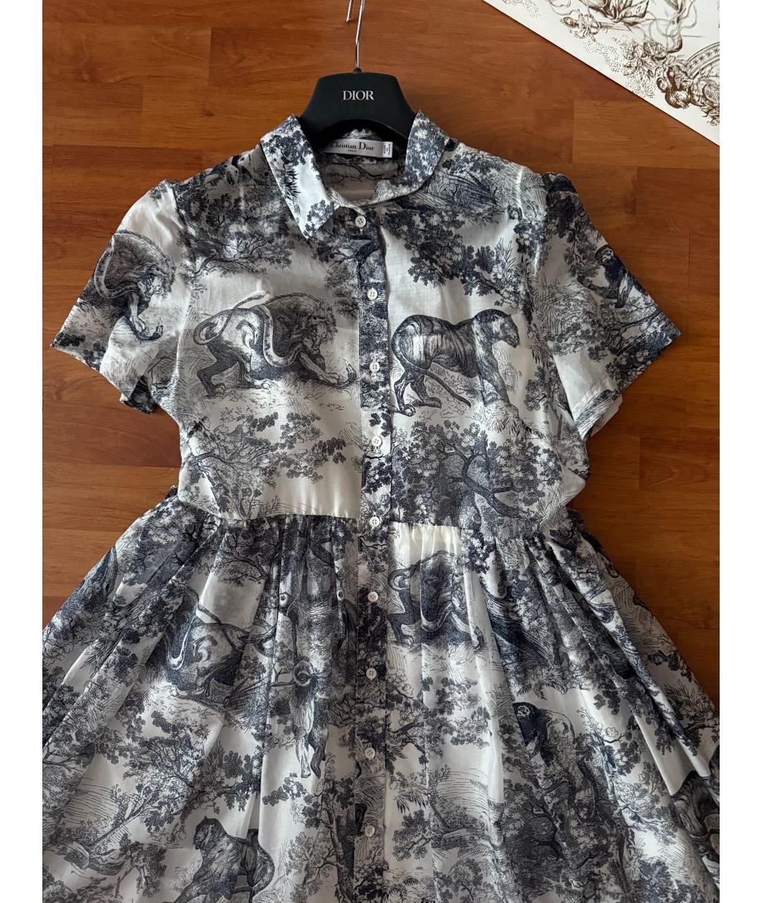 CHRISTIAN DIOR Синее хлопковое повседневное платье, фото 4
