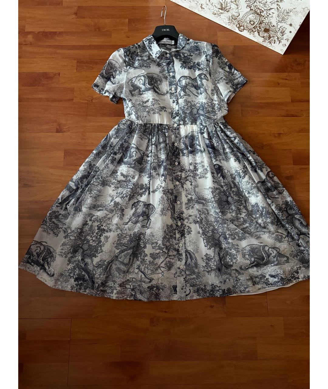 CHRISTIAN DIOR Синее хлопковое повседневное платье, фото 3