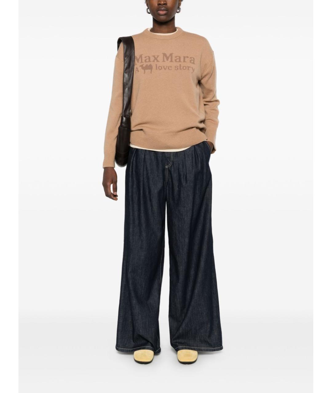 'S MAX MARA Бежевый кашемировый джемпер / свитер, фото 4