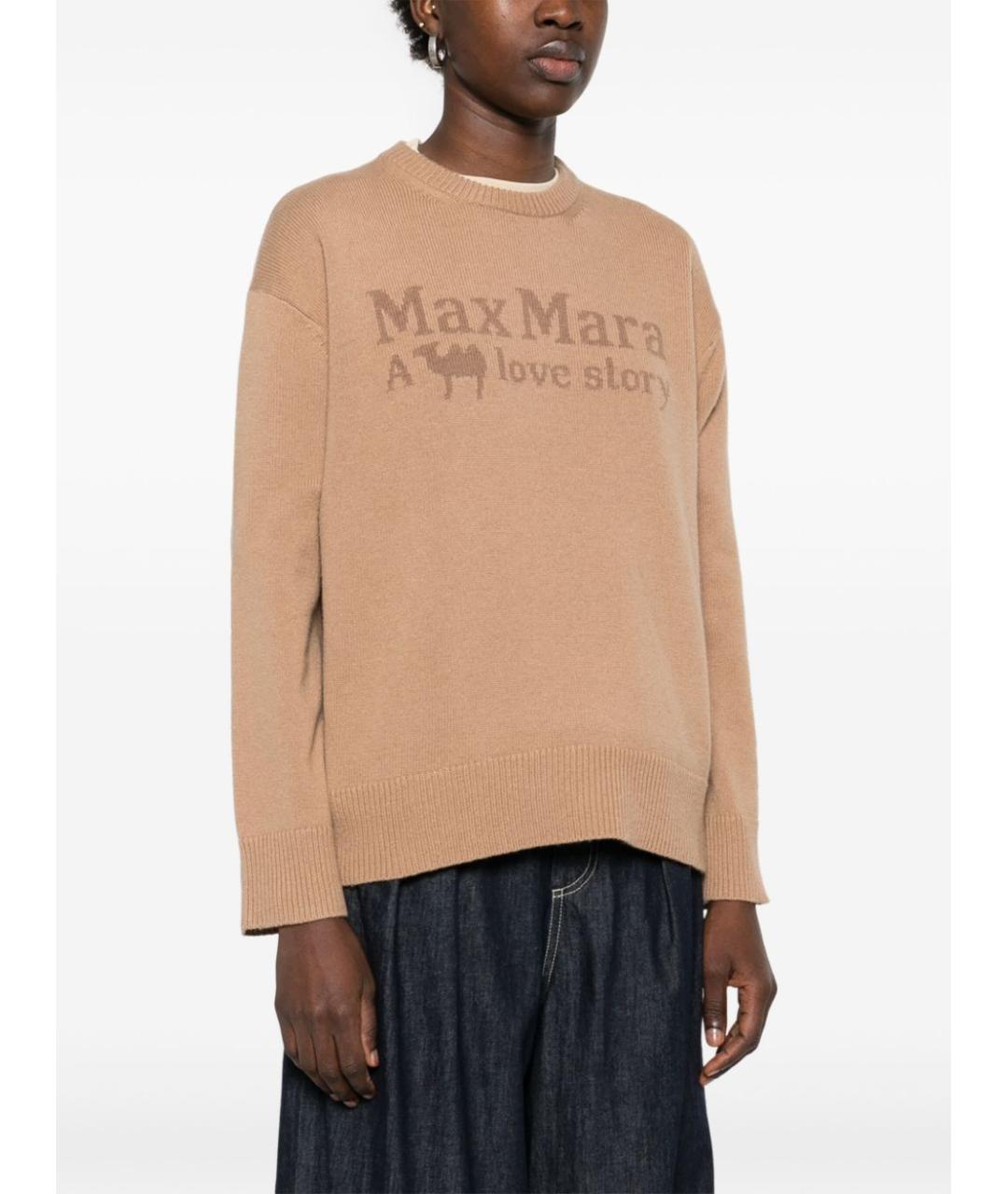 'S MAX MARA Бежевый кашемировый джемпер / свитер, фото 3