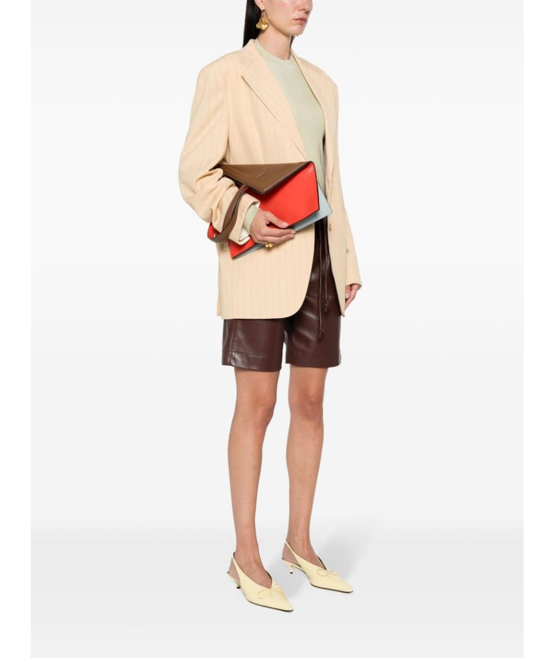 FENDI Красная кожаная сумка тоут, фото 5