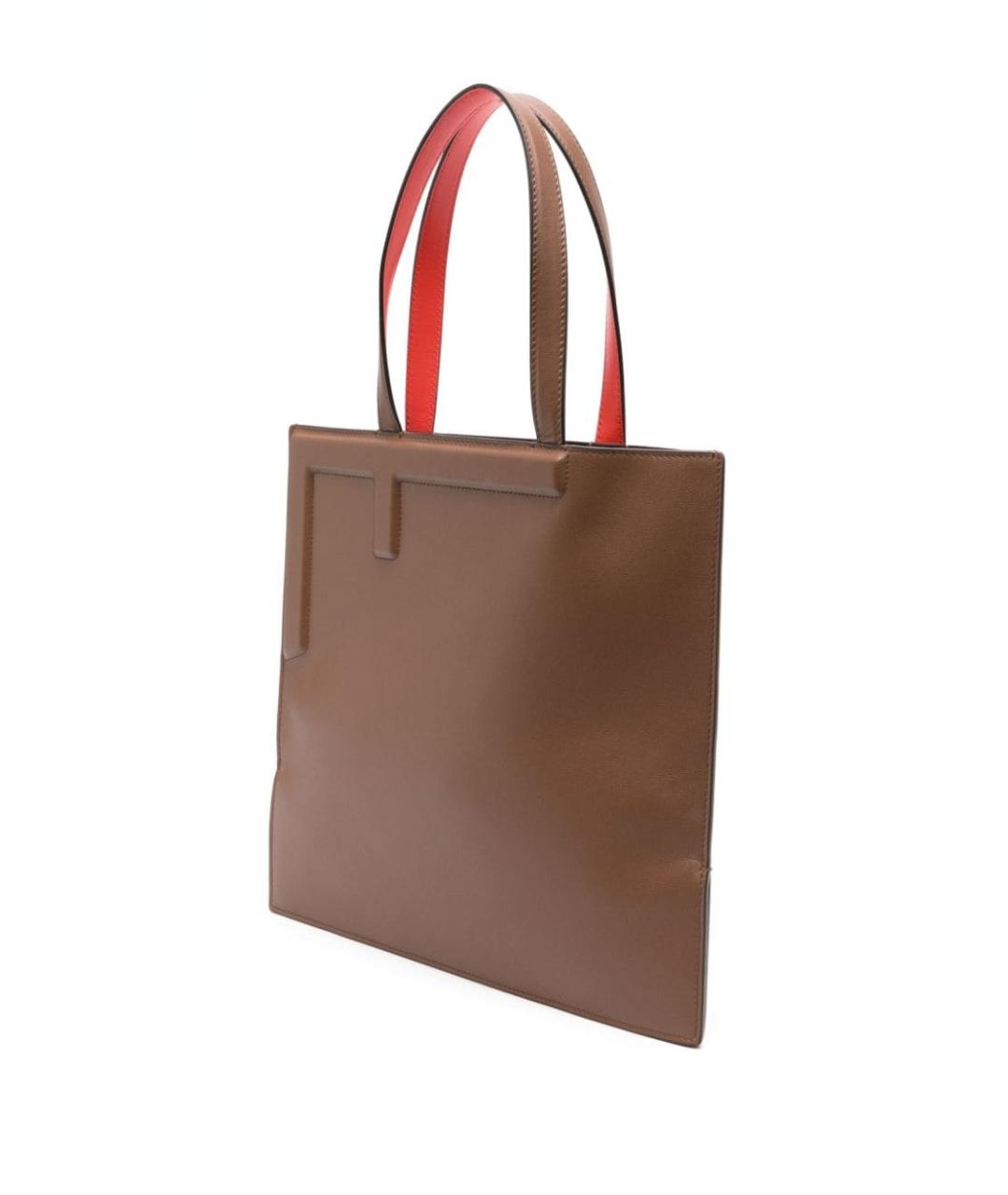 FENDI Красная кожаная сумка тоут, фото 2