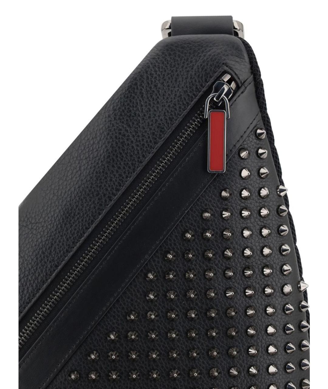 CHRISTIAN LOUBOUTIN Черная кожаная сумка на плечо, фото 4