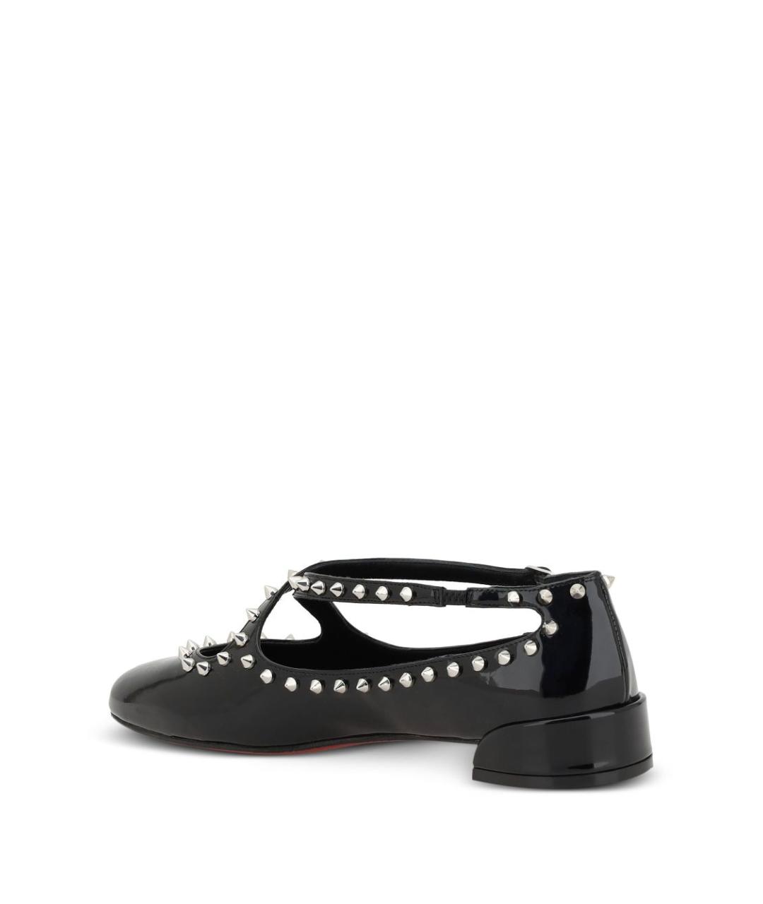 CHRISTIAN LOUBOUTIN Черные кожаные балетки, фото 3