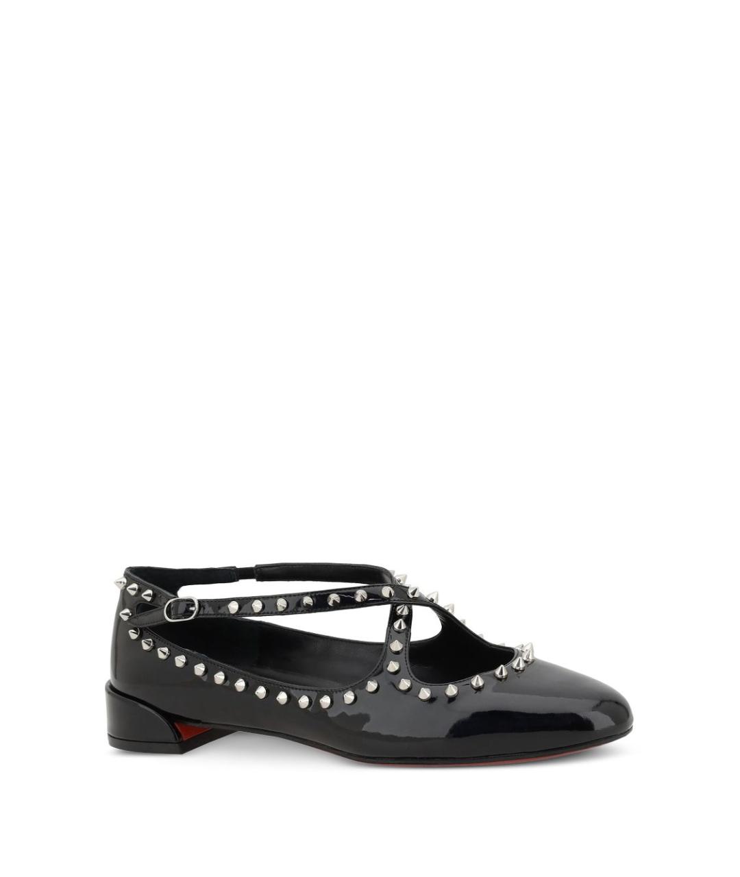 CHRISTIAN LOUBOUTIN Черные кожаные балетки, фото 2
