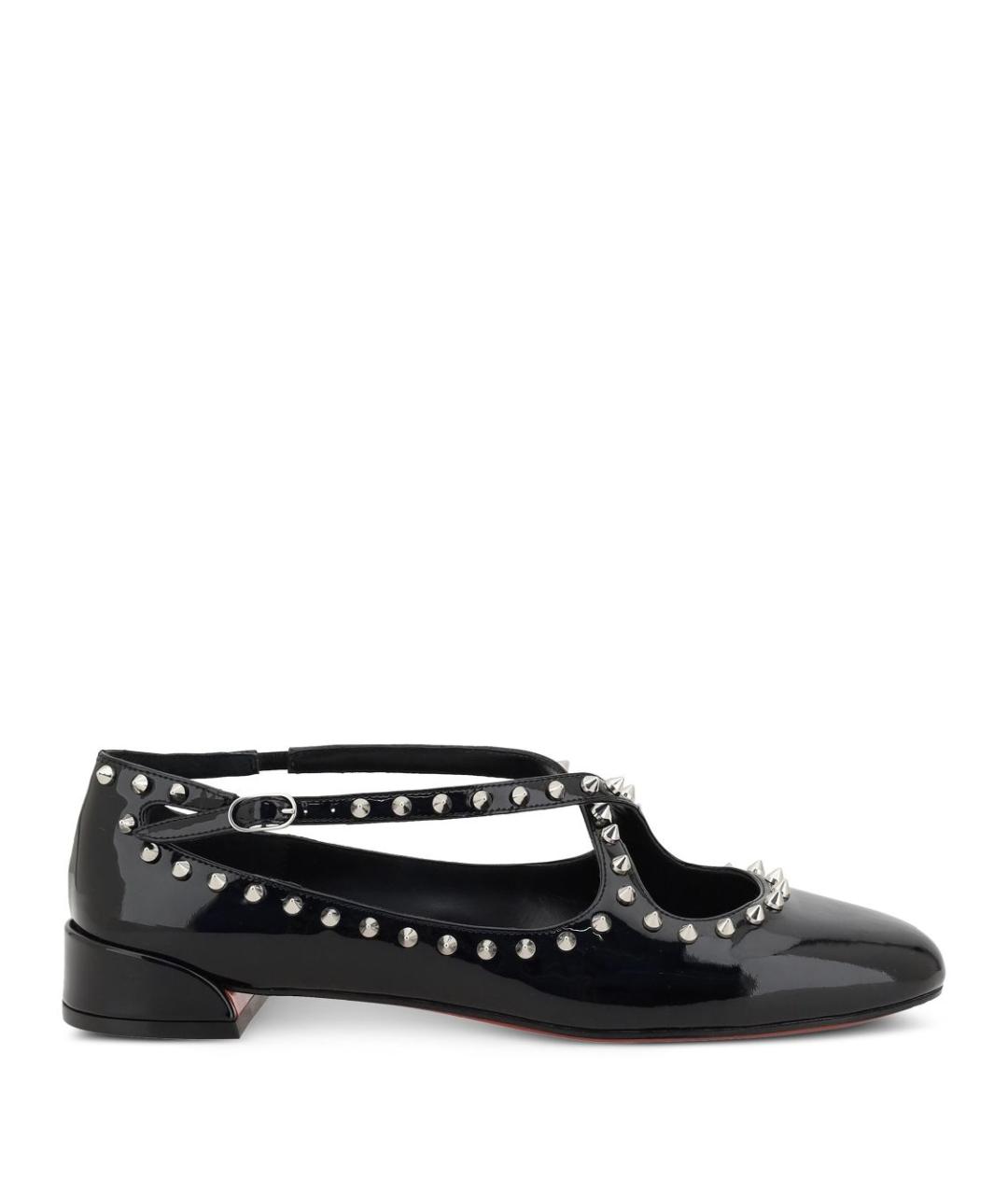 CHRISTIAN LOUBOUTIN Черные кожаные балетки, фото 1