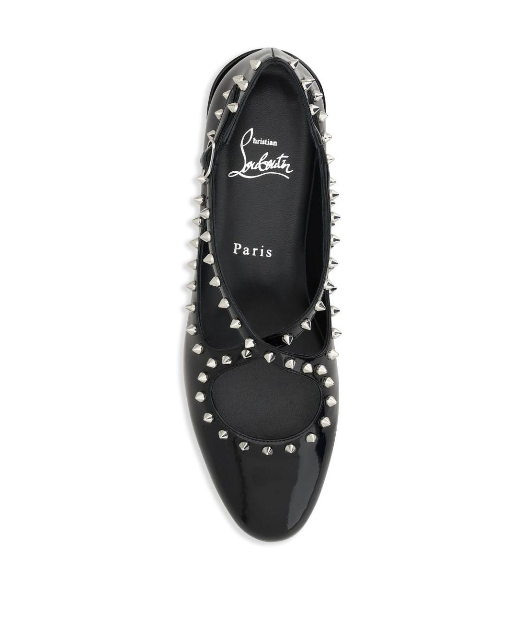 CHRISTIAN LOUBOUTIN Черные кожаные балетки, фото 4