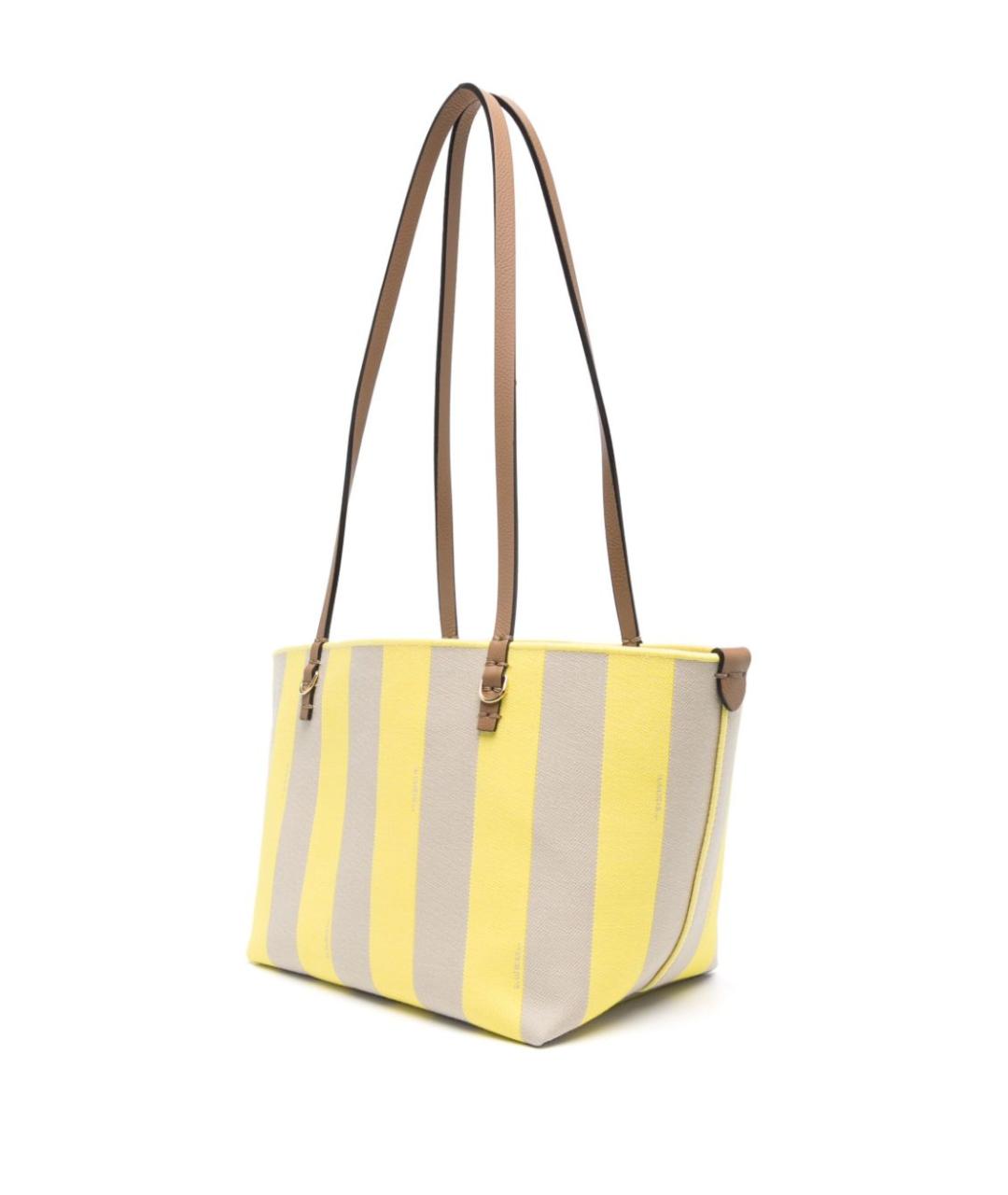 FENDI Желтая хлопковая сумка тоут, фото 5