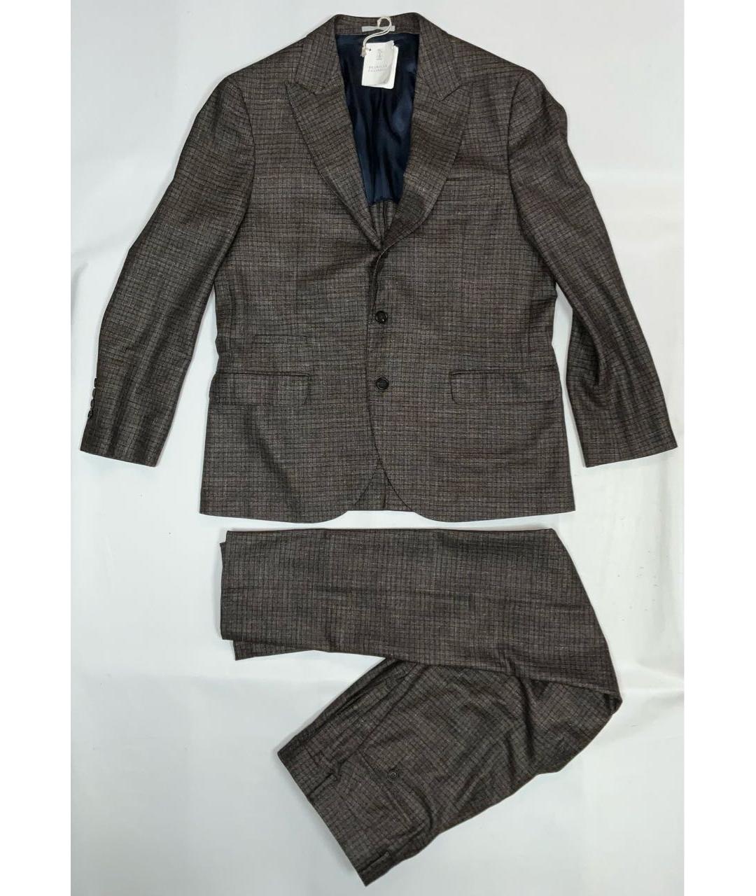 BRUNELLO CUCINELLI Коричневый классический костюм, фото 9