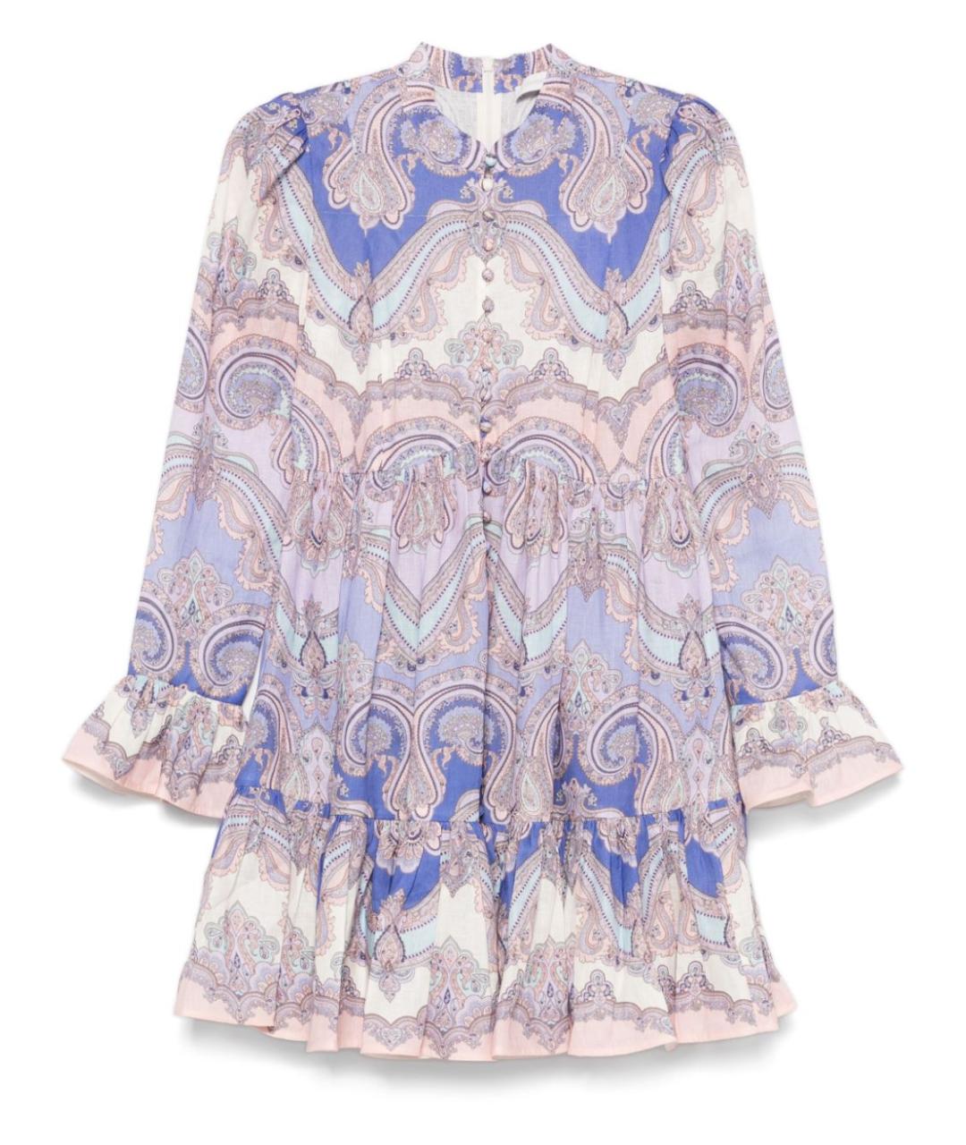 ZIMMERMANN Фиолетовое льняное повседневное платье, фото 1