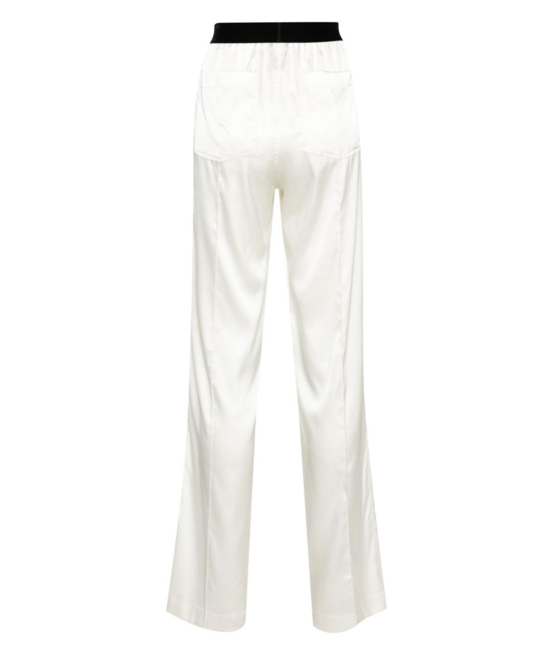 TOM FORD Белые шелковые прямые брюки, фото 3