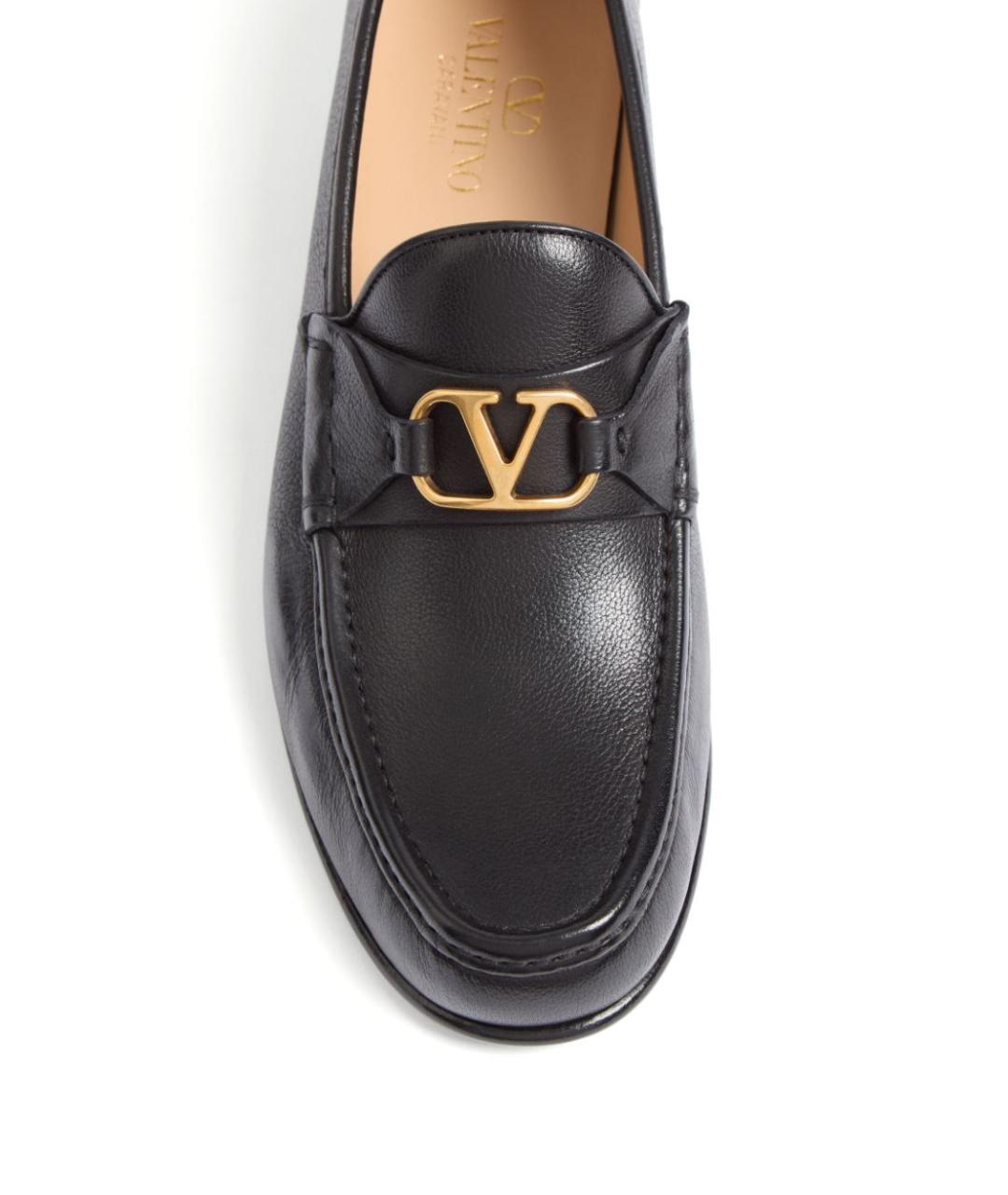 VALENTINO Черные кожаные лоферы, фото 4