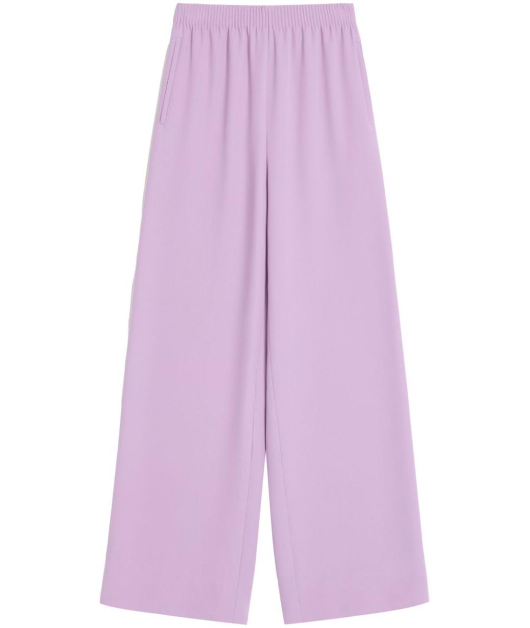 VALENTINO Фиолетовые шелковые прямые брюки, фото 1