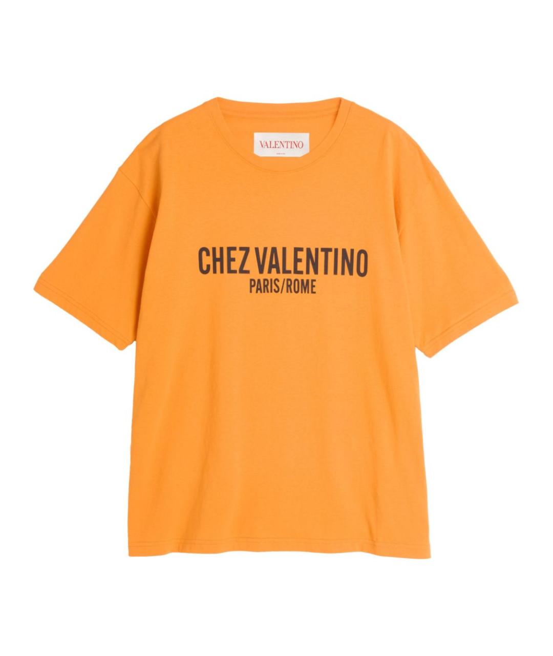VALENTINO Оранжевая хлопковая футболка, фото 1