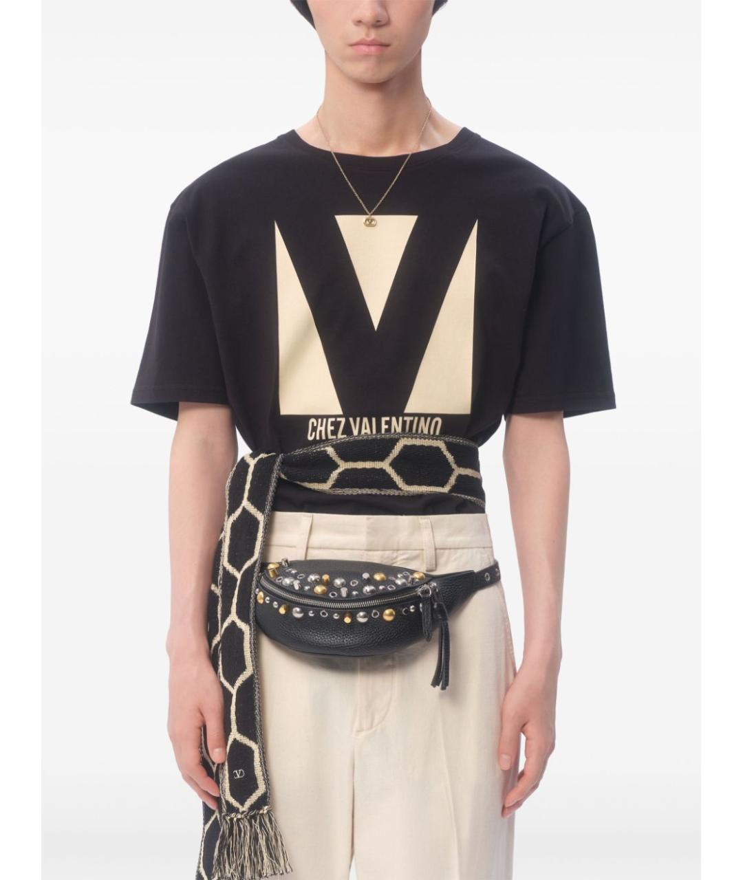 VALENTINO Черная хлопковая футболка, фото 3
